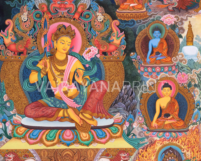 Manjushri Thangka Print | Bodhisattva Deity For Compassion | Himalayan Art