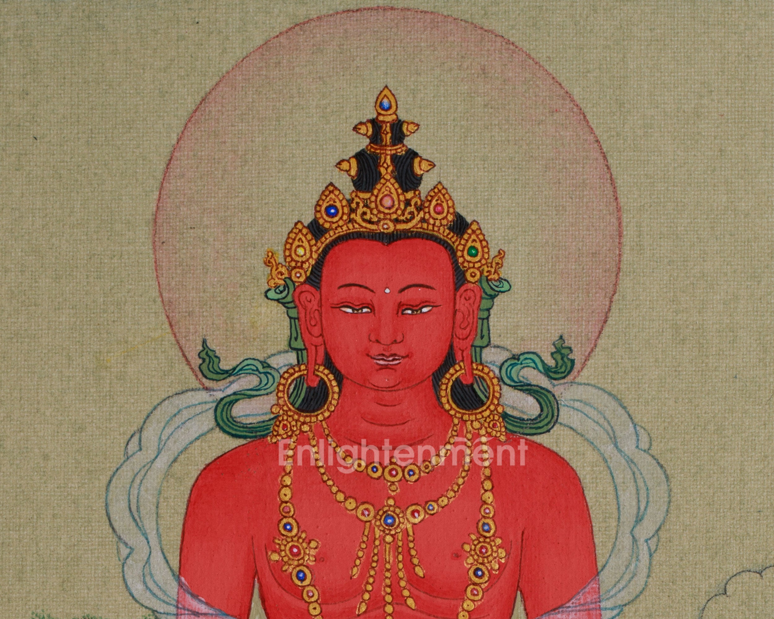 Traditional Thangka of Amitayus | Buddha of Infinite Life and Longevity