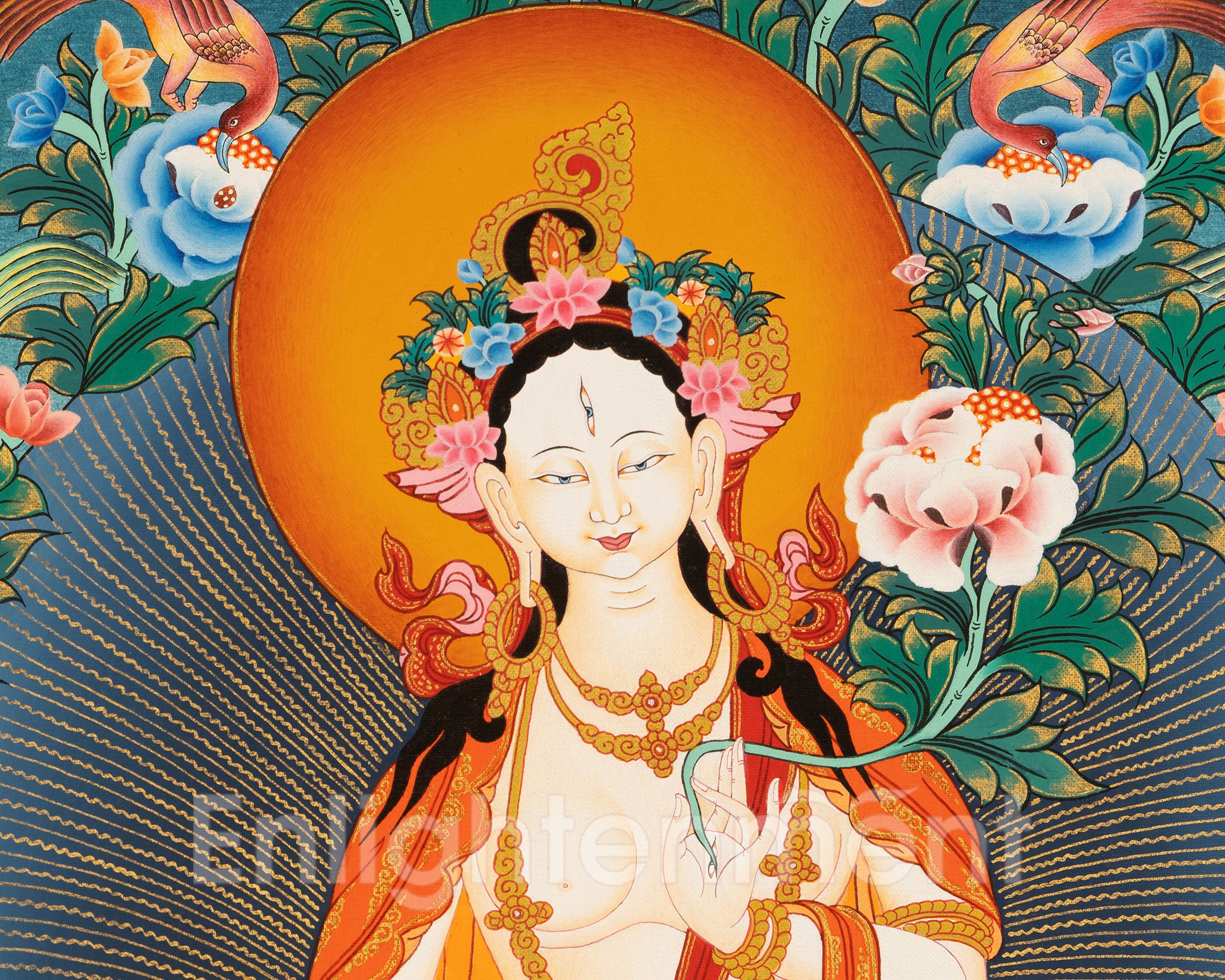 Tibetan White Tara Artwork | Sacred Goddess of Healing and Compassion