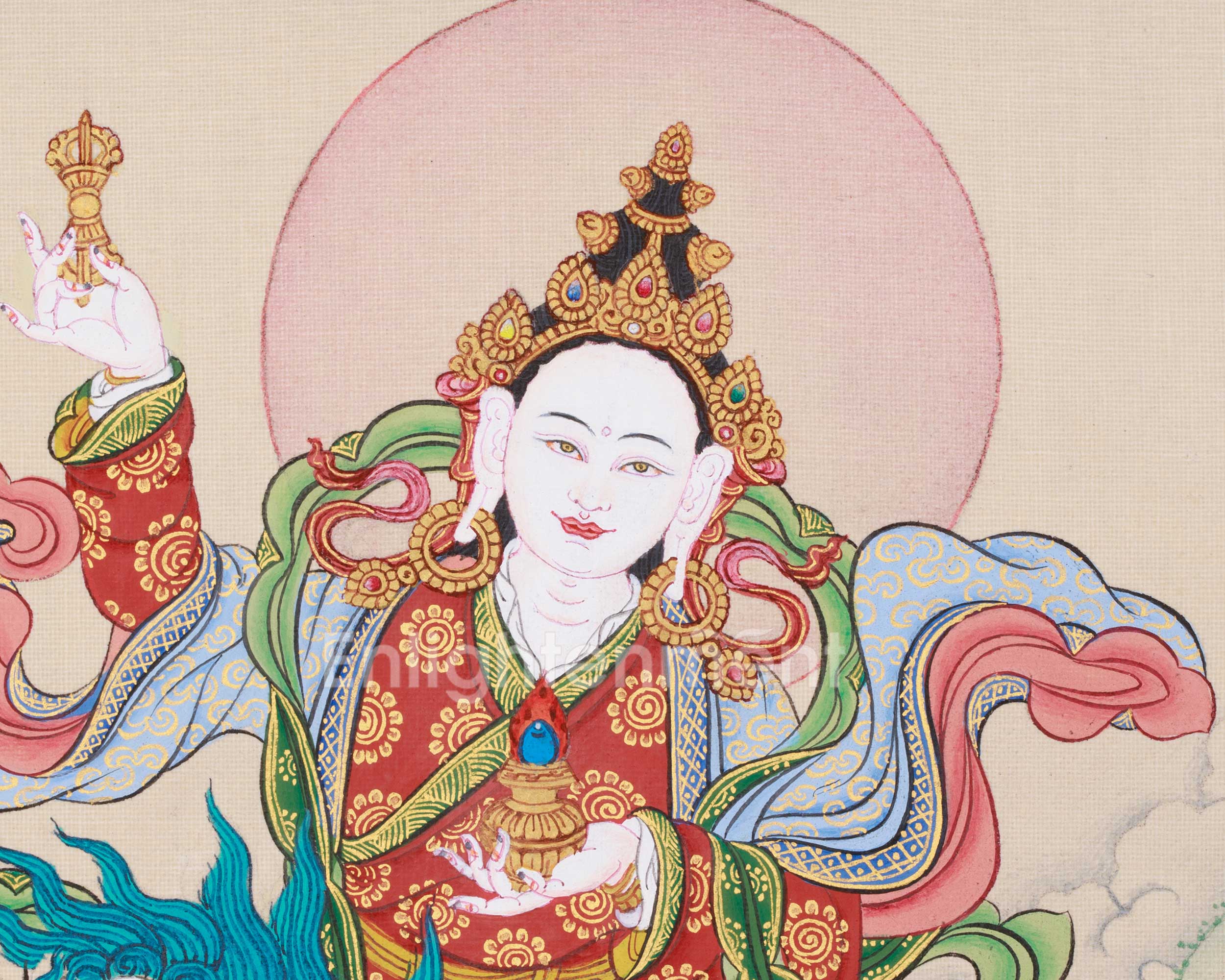 Original Hand-Painted Tsheringma, Longevity Goddess Thangka | Protector of Life