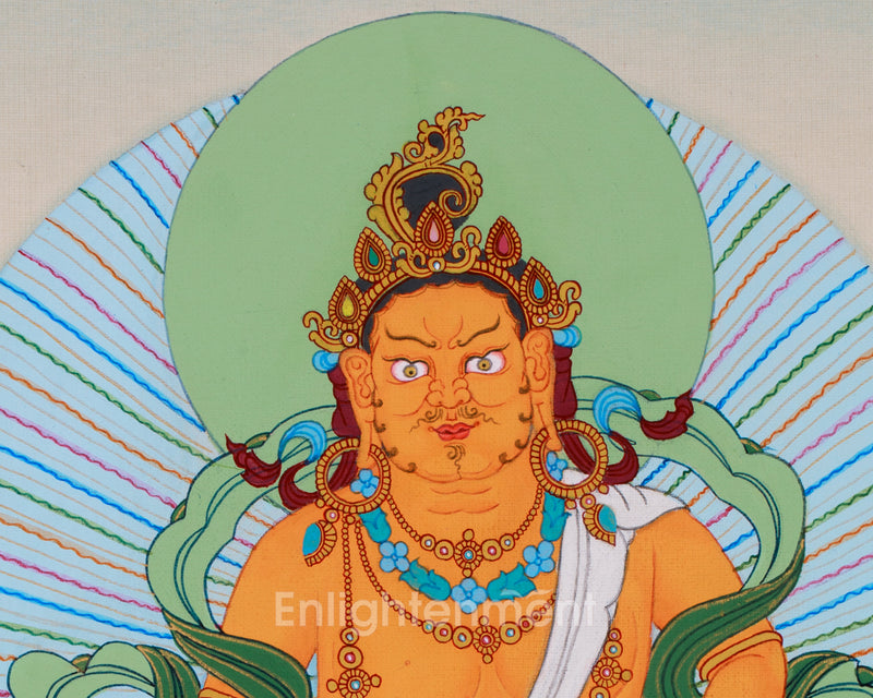 Yellow Dzambhala, The Wealth Deity Thangka