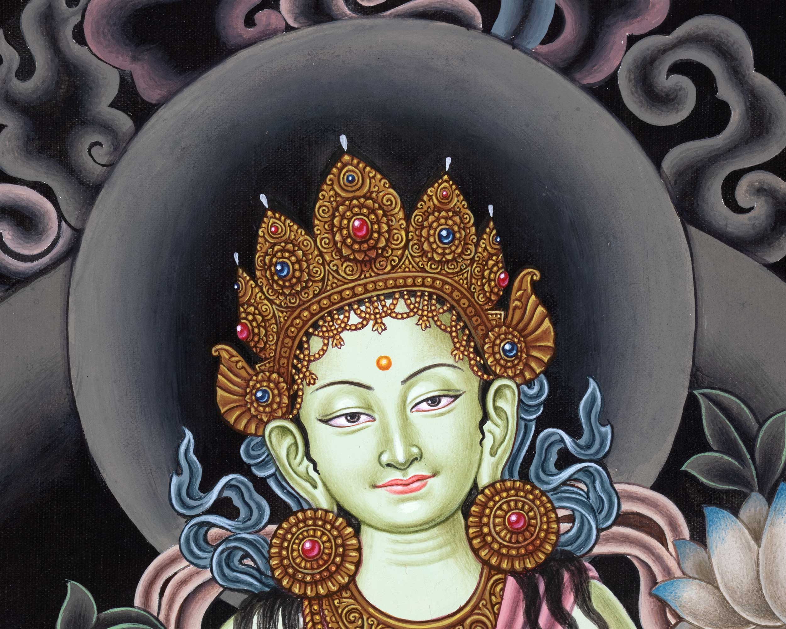 green tara face 