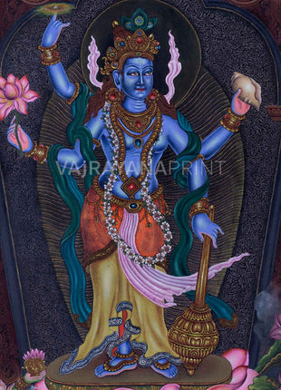 Highly Revered Hindu Deity Sree Vishnu Giclee Print | Vishnu, The God Of Preservation Art For Wall Hanging
