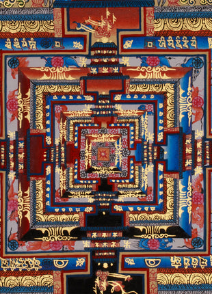 Mandala Kalachakra Thangka | Tibetan Buddhist Art of Cosmic Energy