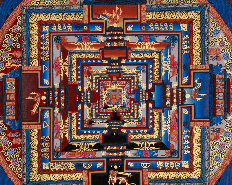 Mandala Kalachakra Thangka | Tibetan Buddhist Art of Cosmic Energy