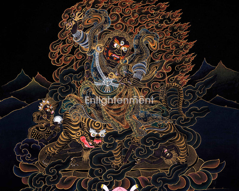 Authentic Dorje Drollo Thangka | Exquisite Tibetan Buddhist Art | Traditional Decors