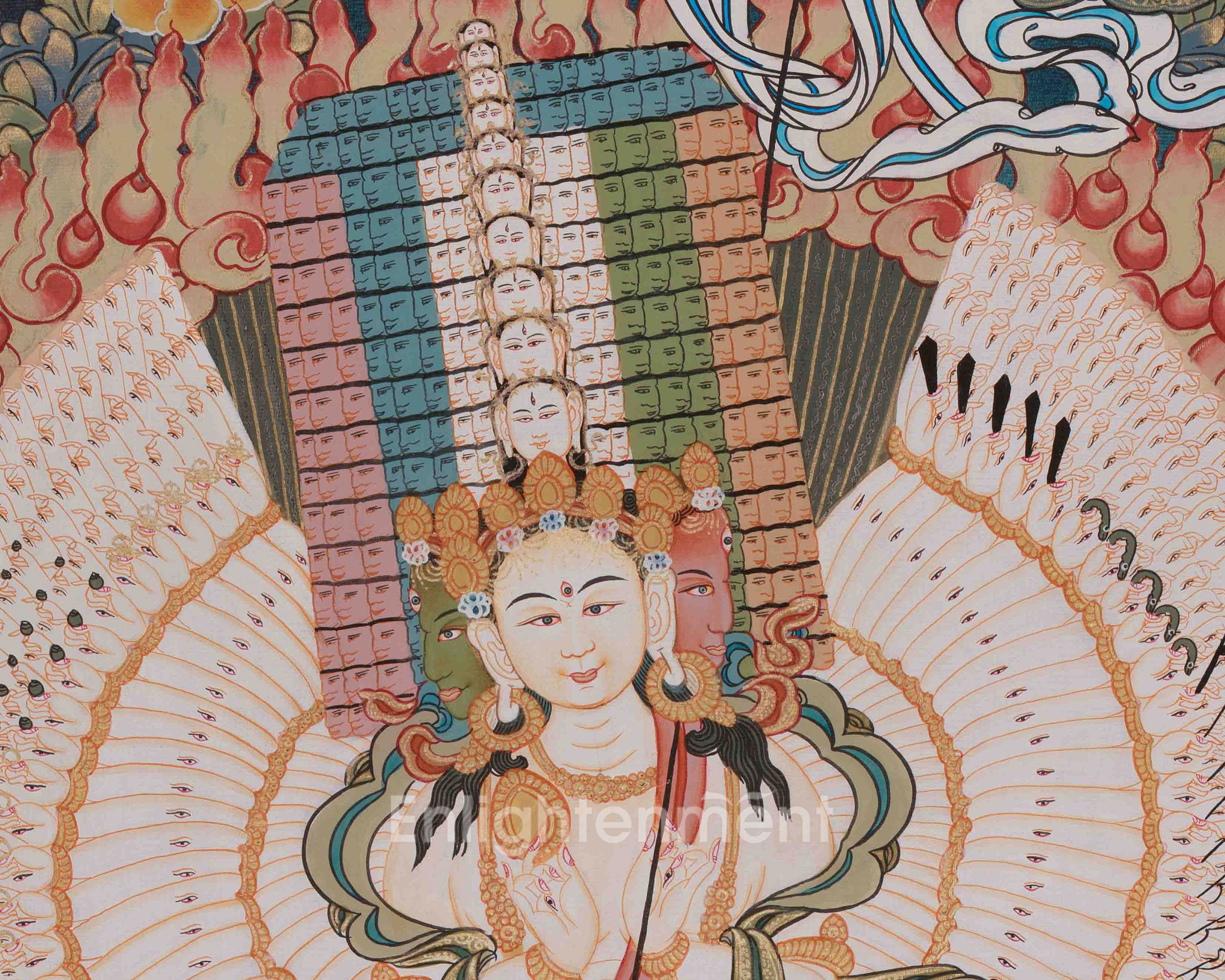 1000 Armed Dukar Thangka | Sitatapatra White Umbrella Goddess Art