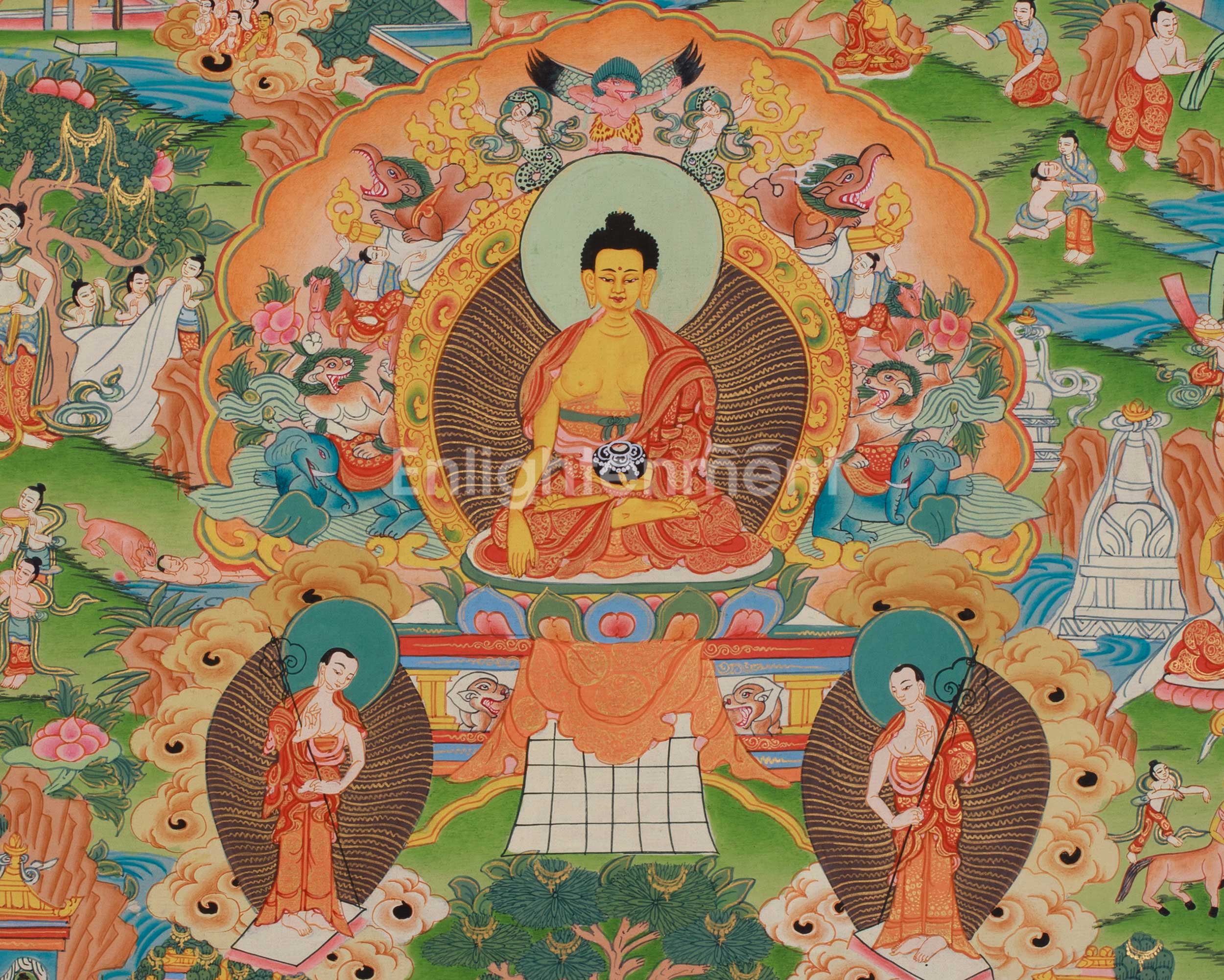 Shakyamuni Buddha Life History thangka | Siddhartha Gautama