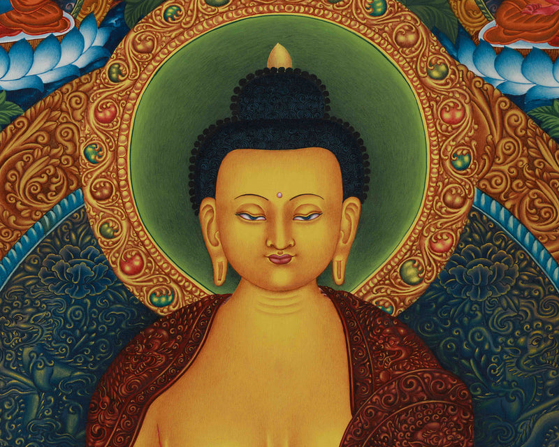 Tibetan Buddha Shakyamuni Artistry | Enlightenment & Dharma Painting for Sacred Spaces