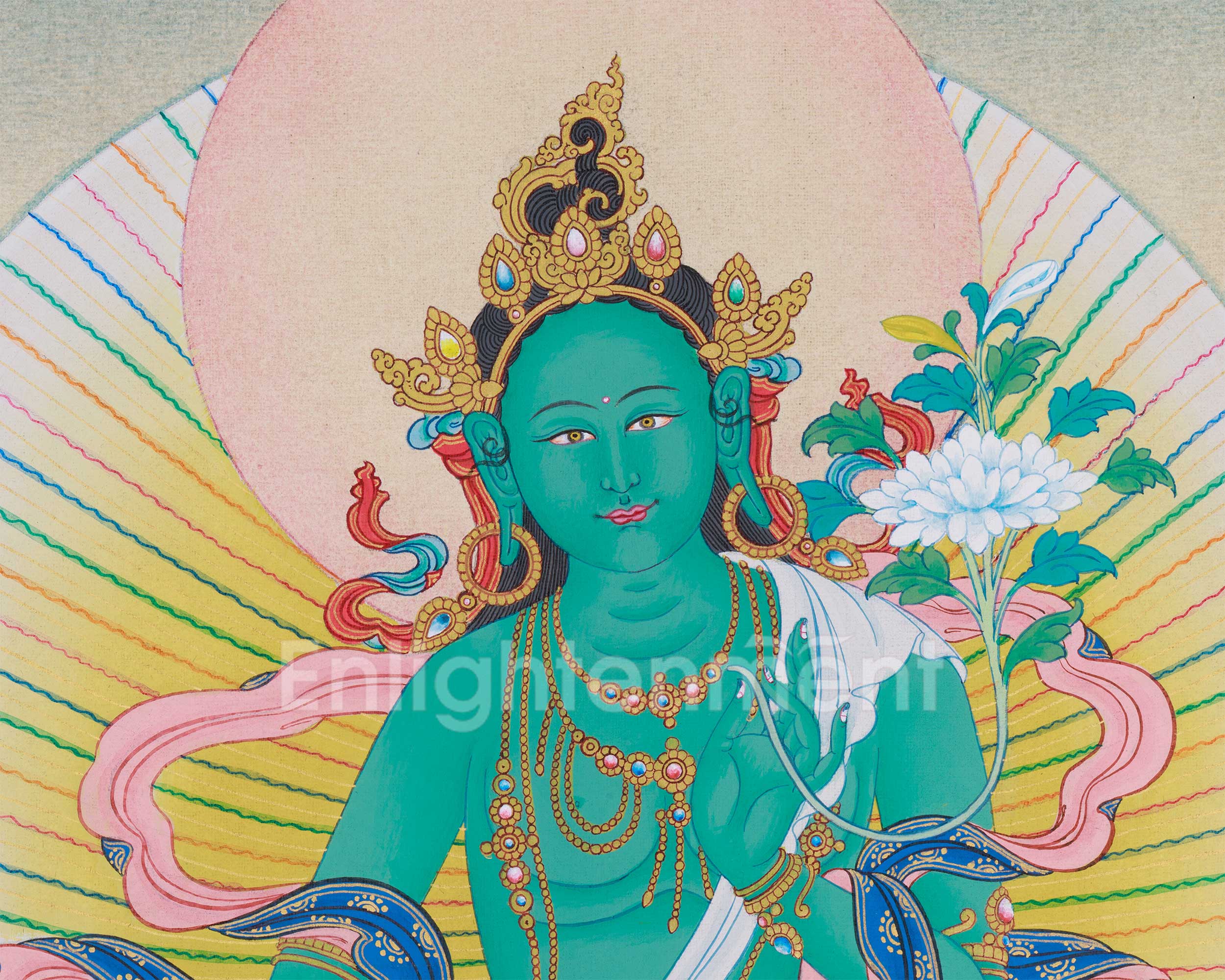 Female Bodhisattva Green Tara Thangka | Mother of Liberation