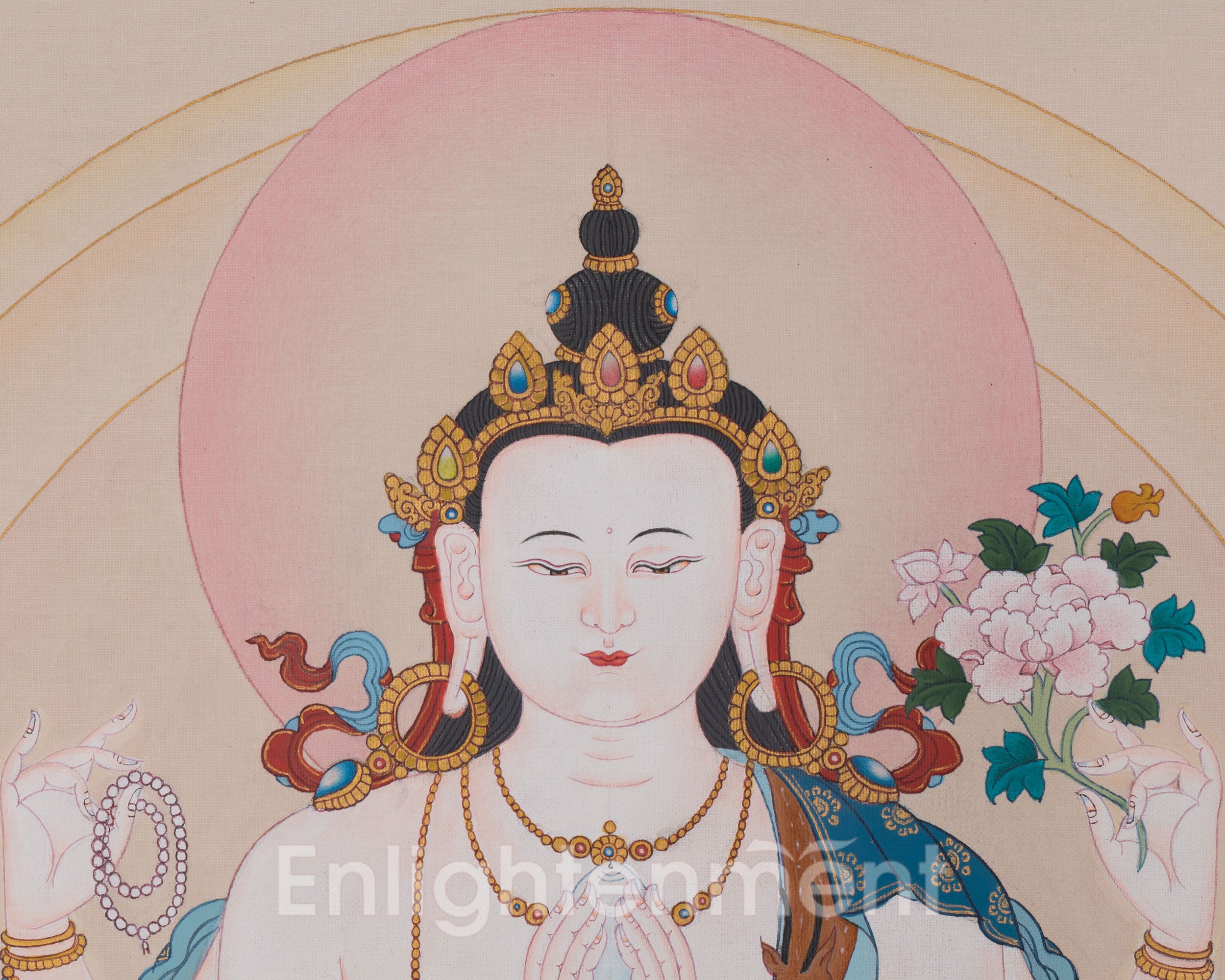 Chenrezig Himalayan Artwork | Tibetan Bodhisattva of Infinite Compassion | Home Decor