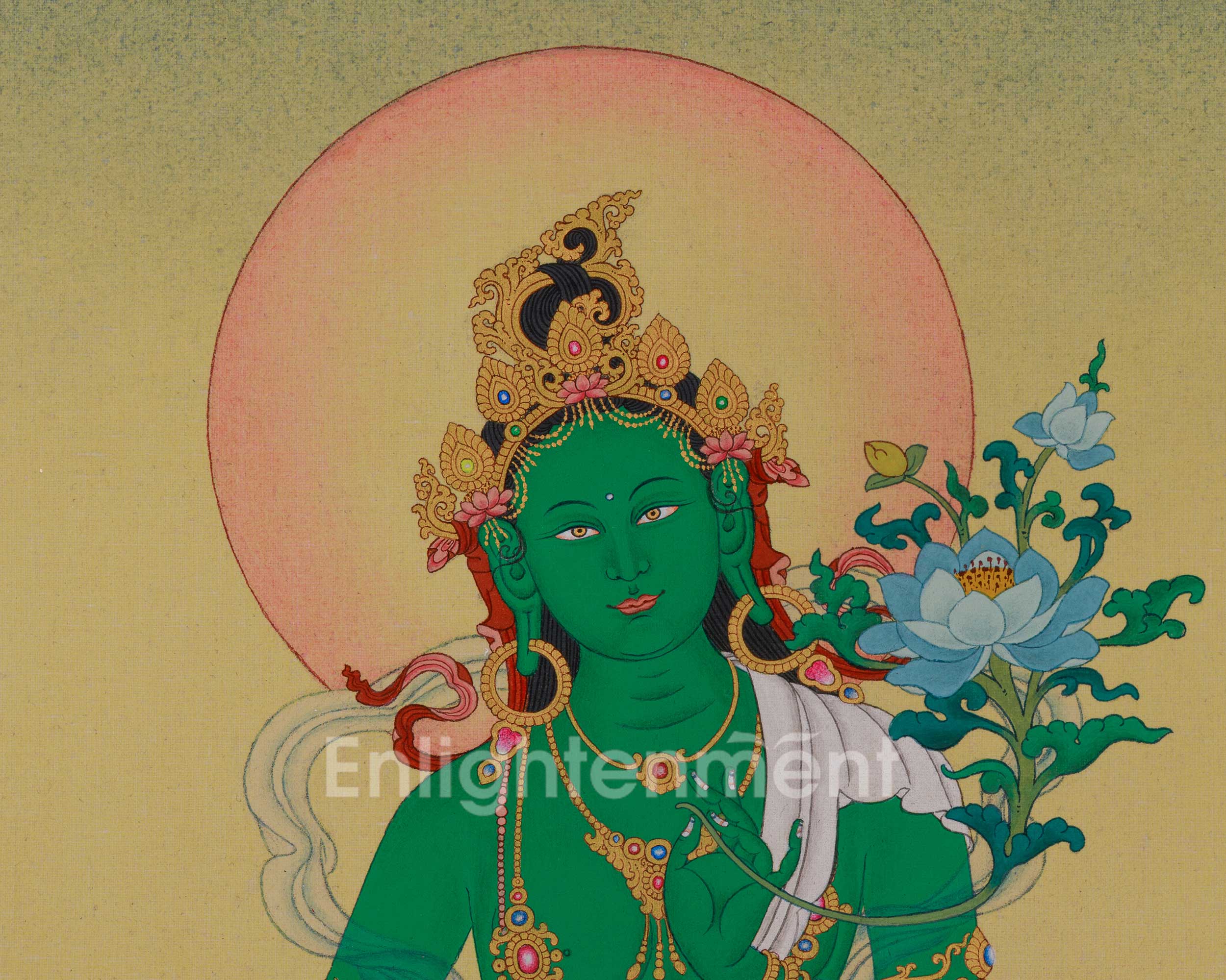 Female Bodhisattva Green Tara Art | The Mother of Liberation | Compassion Deity