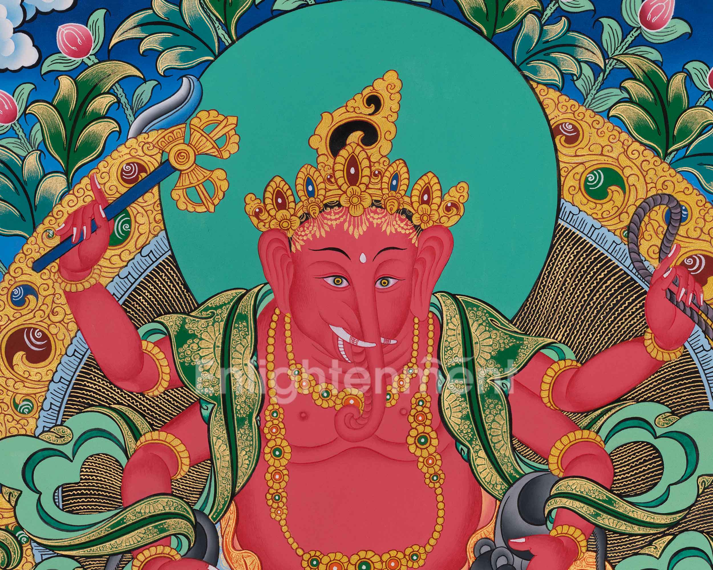 Ganesha Thangka | A Sacred Depiction of the Remover of Obstacles and Lord of Wisdom