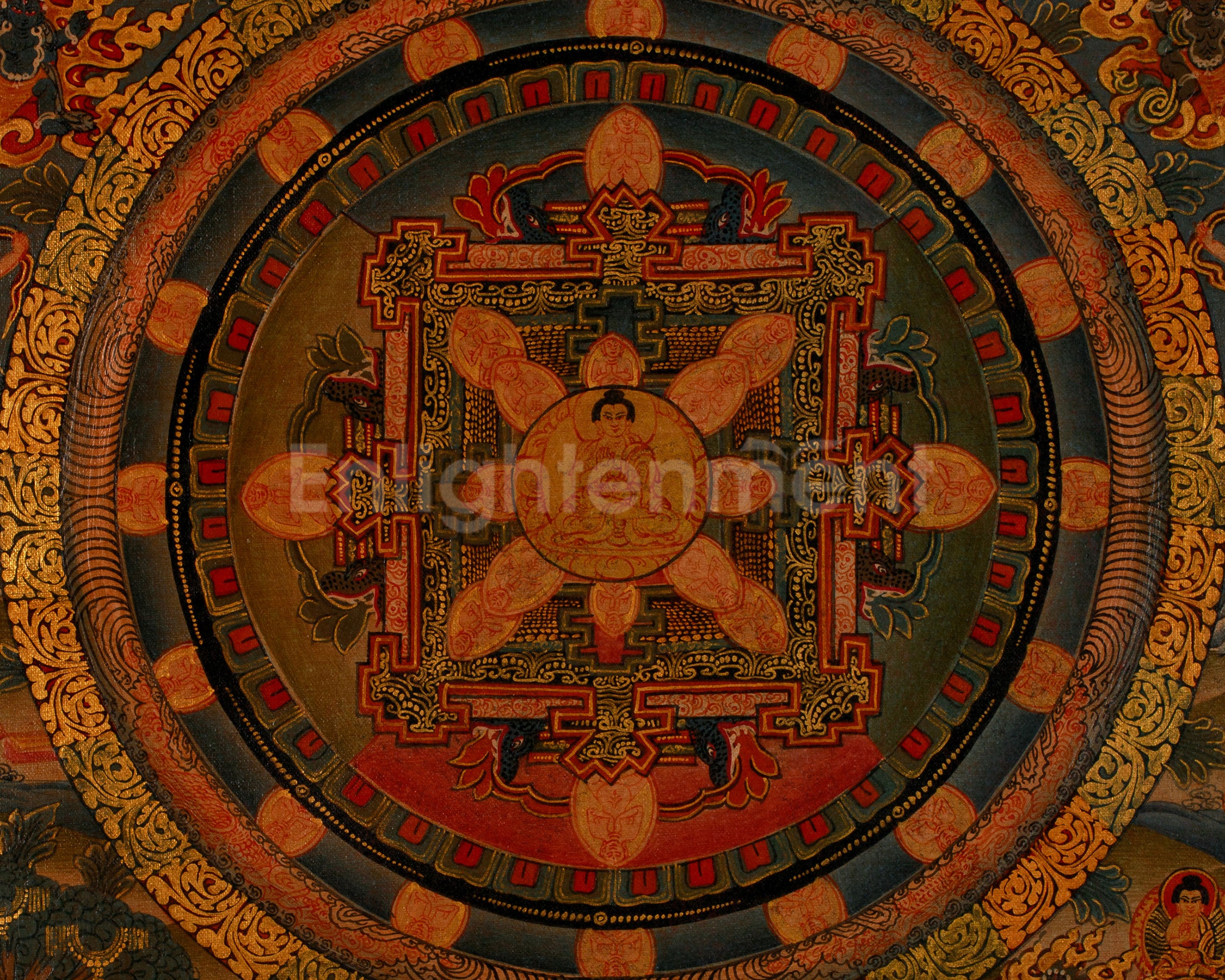 Buddha Mandala Thangka | Traditional Tibetan Artwork | Religious Wall Decors