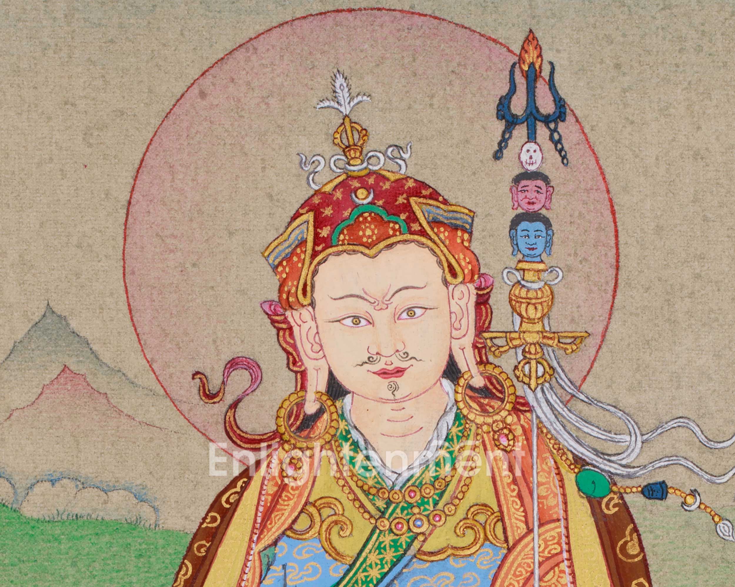 Handmade Guru Padmasambhava Thangka | The Lotus-Born Master of Enlightenment