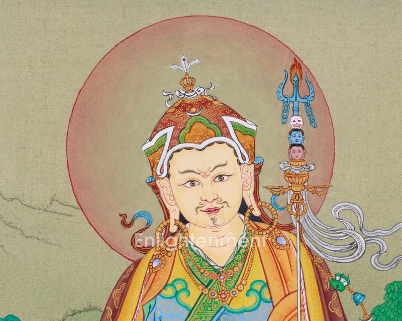 Guru Rinpoche Thangka | Hand-Painted Traditional Tibetan Artwork