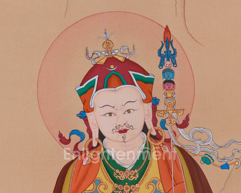 Minimalist Guru Rinpoche Thangka | Spiritual Awakening & Enlightenment