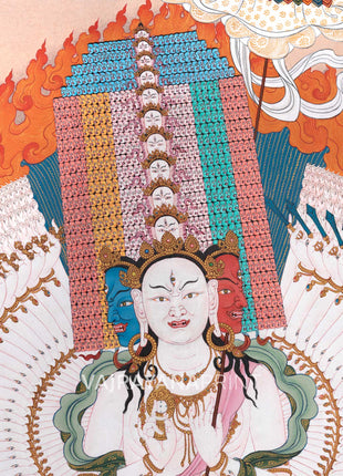 Dukar Thangka Print | The White Umbrella Goddess | Traditional Artwork Of Protective Deity