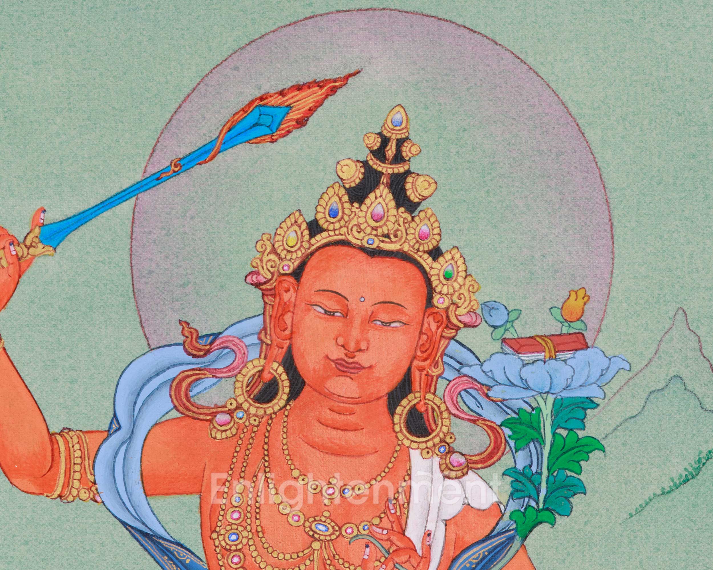 Vajrayana Deity Manjushri Thangka | Bodhisattva of Wisdom