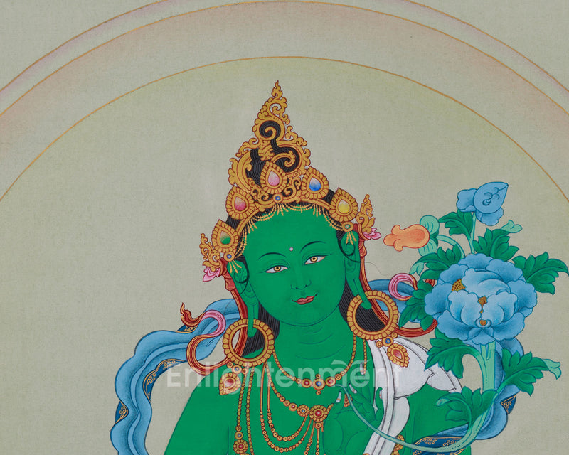 Arya Tara Thangka | Hand-Painted Deity of Compassion and Swift Protection