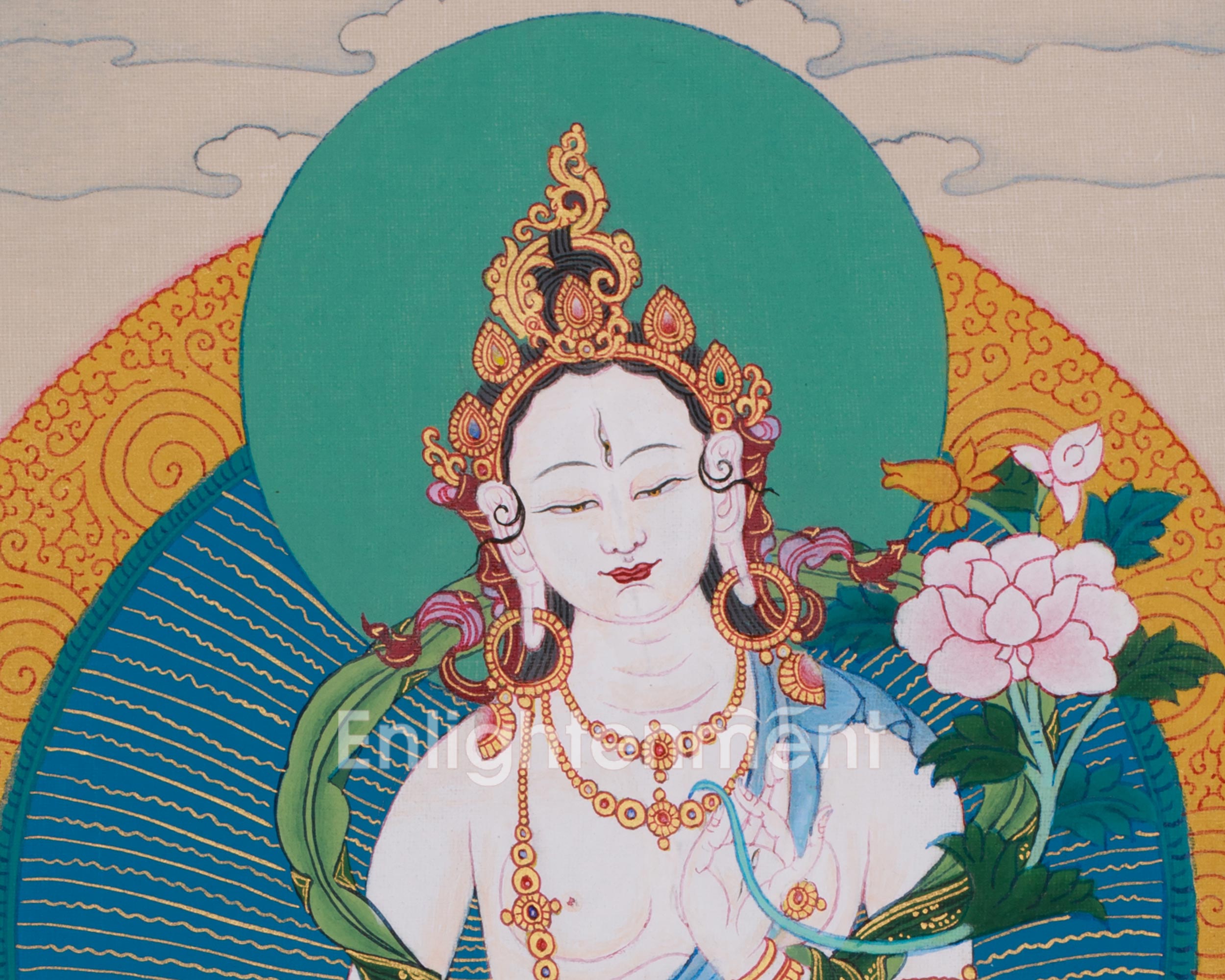 White Tara Buddhist Artwork | The Compassionate Goddess of Longevity