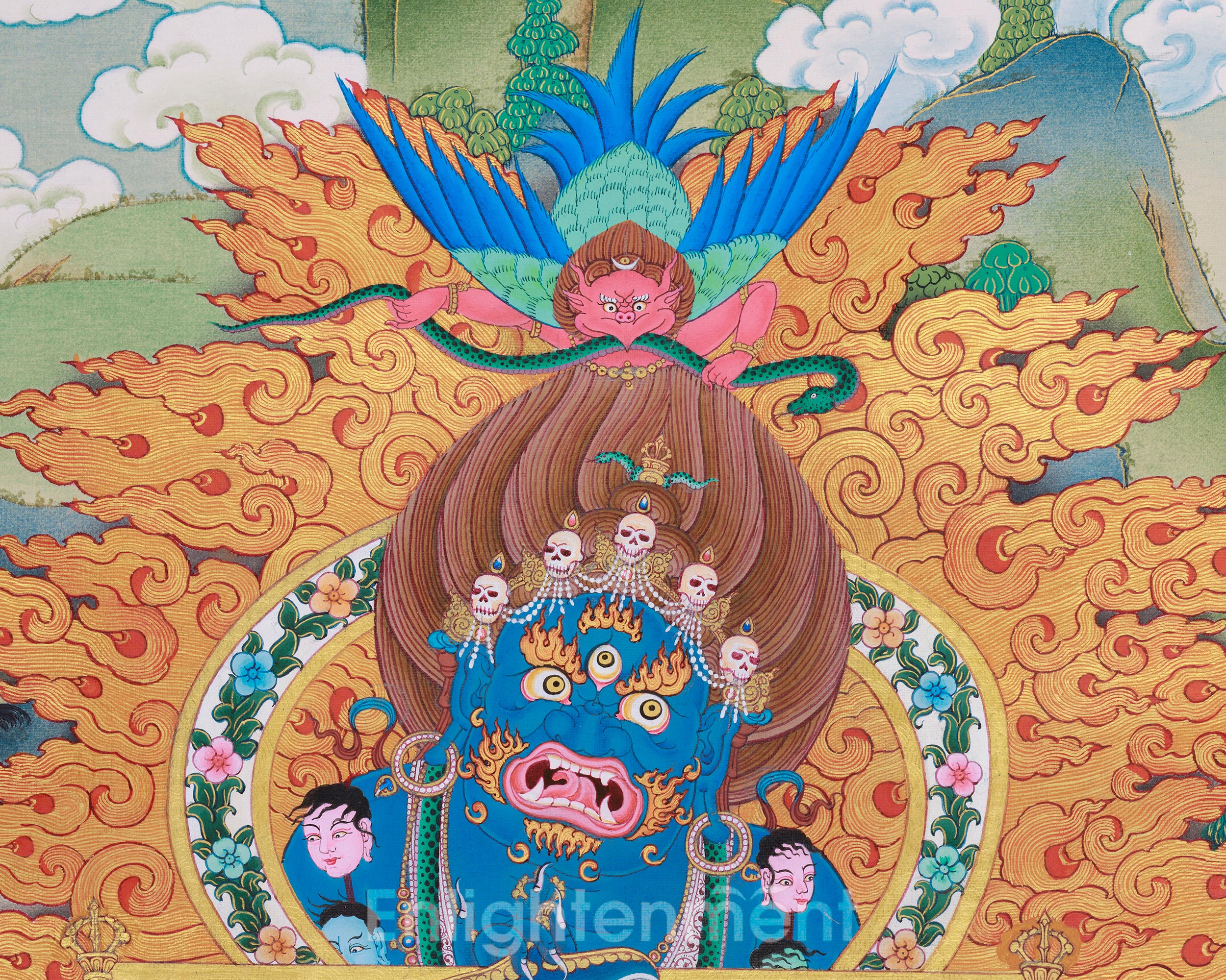 Sakya Mahakala Buddhist Art |  Lord of the Pavilion | Fierce Protector Deity