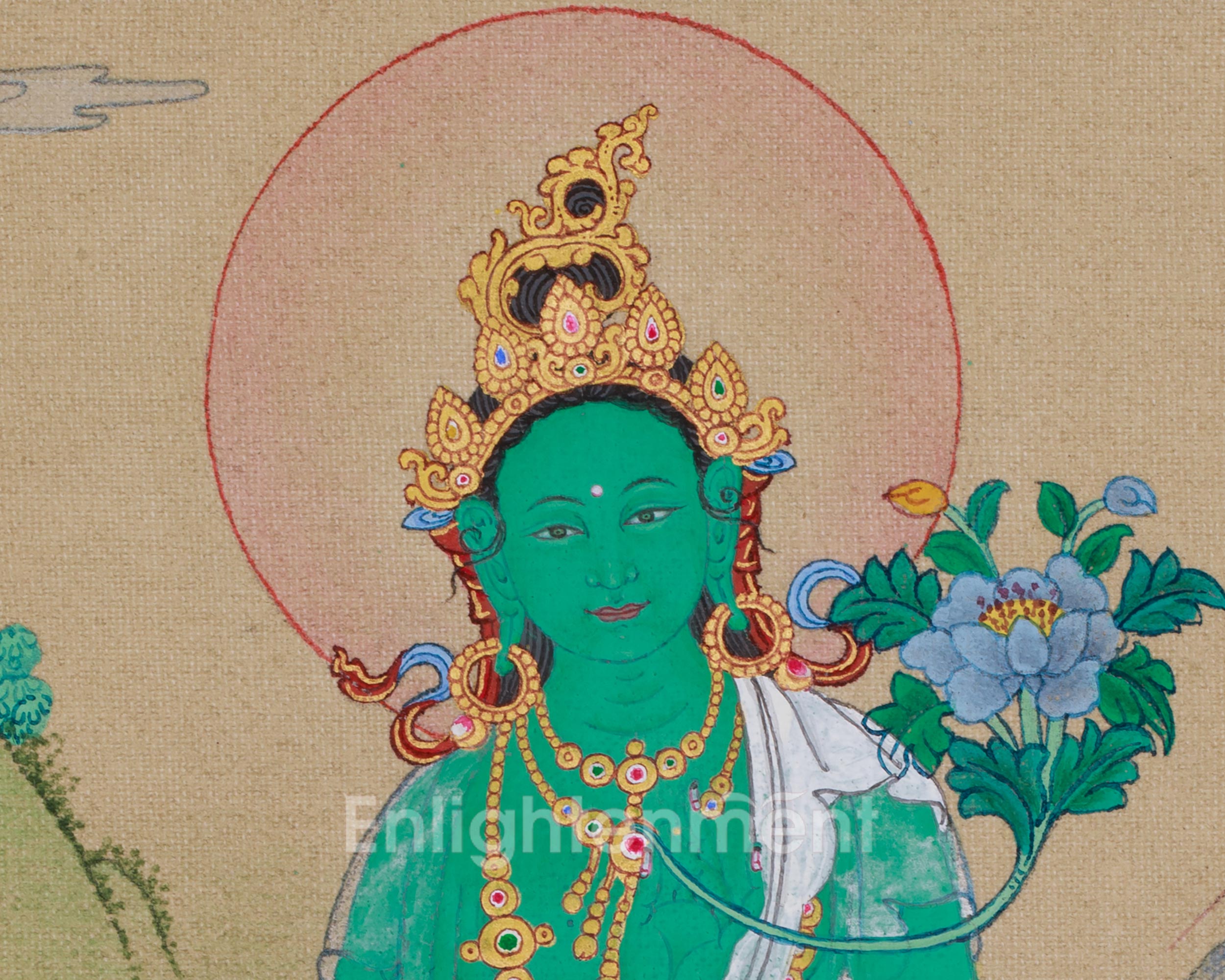 Divine Goddess Green Tara Thangka | Swift Protector and Compassionate Deity