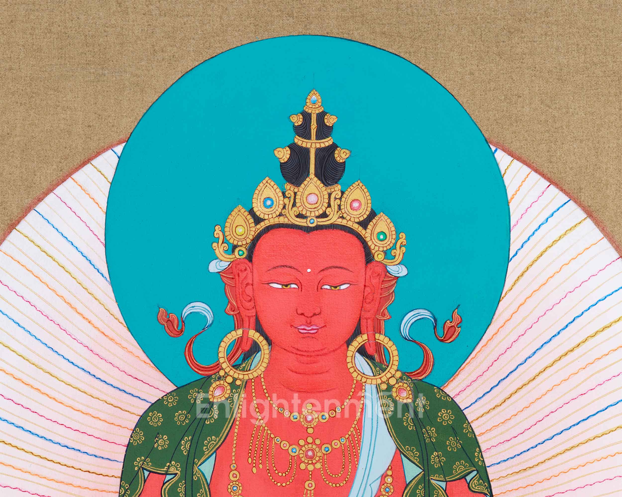 Long Life Buddha Amitayus, White Tara & Namgyalma Thangka | Healing & Protection Deities