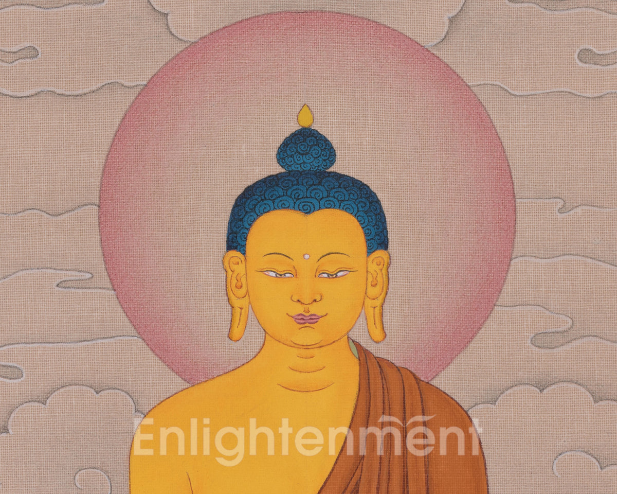 Shakyamuni Buddha Himalayan Thangka | Buddhist Art of Wisdom and Peace