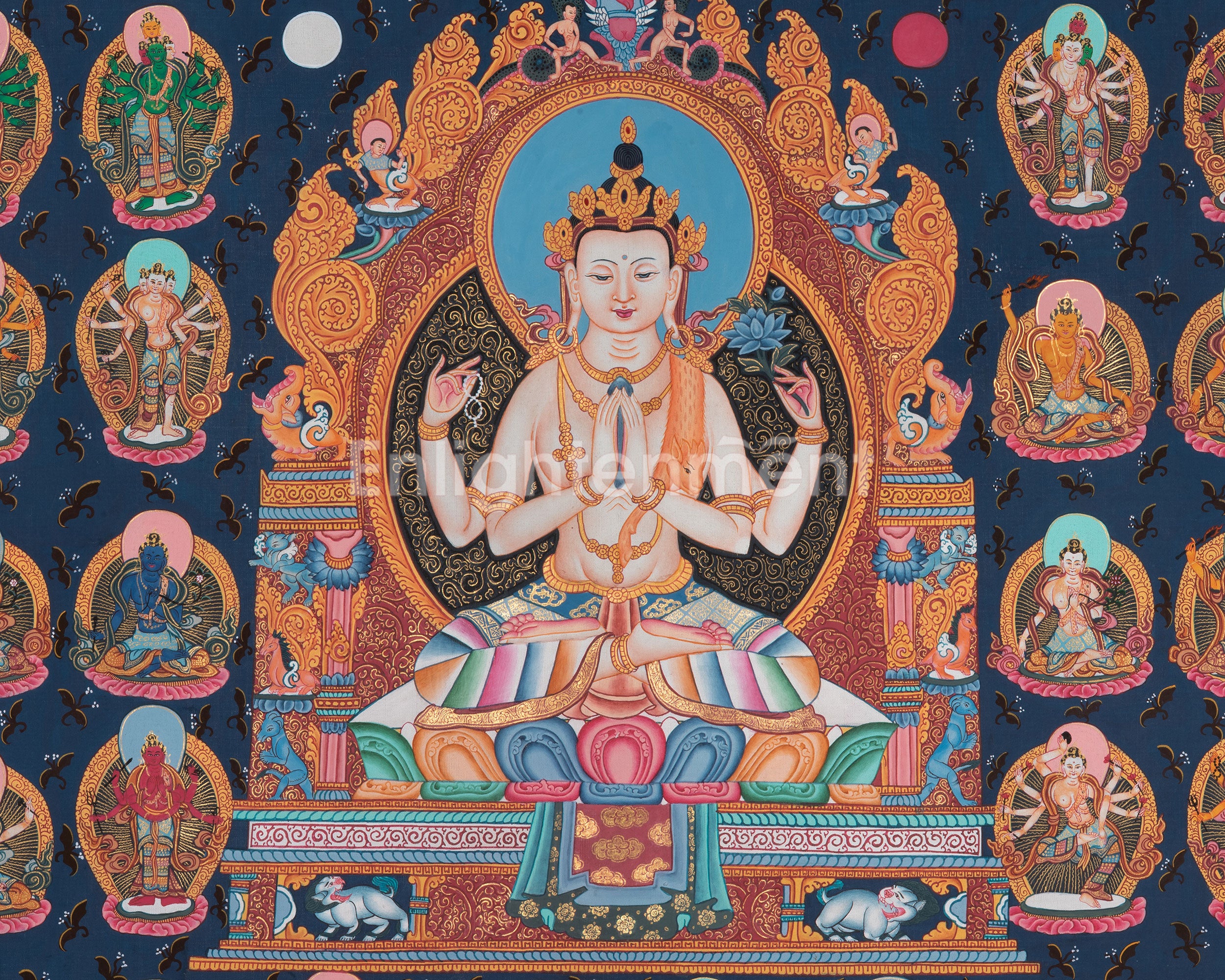 108 Chengrezig Thangka | Traditional Tibetan Art | Wall Decors