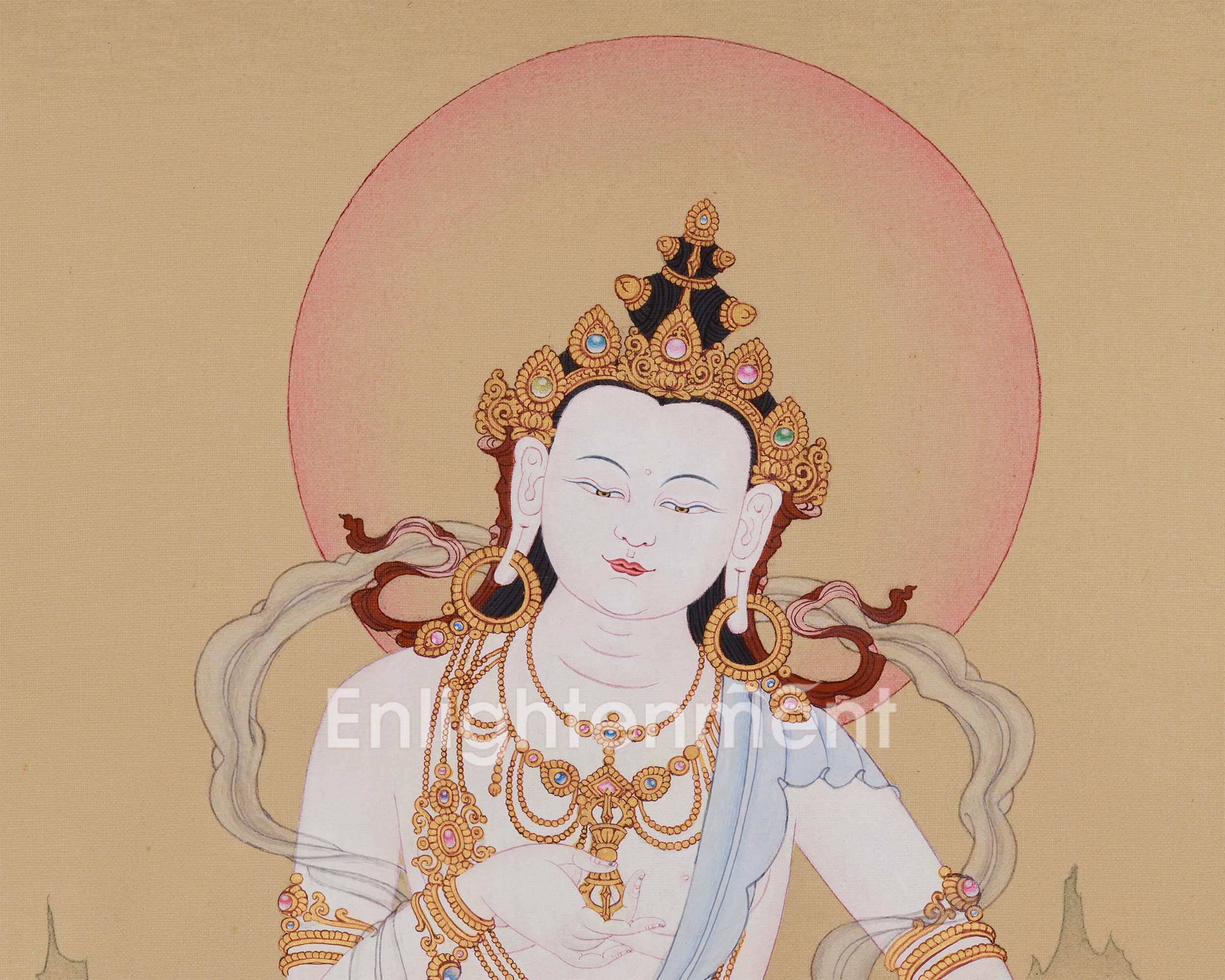 Dorje Sempa, Tibetan Buddha of Purification | Thangka of Vajrasattva | Lhasa Stone and Gold