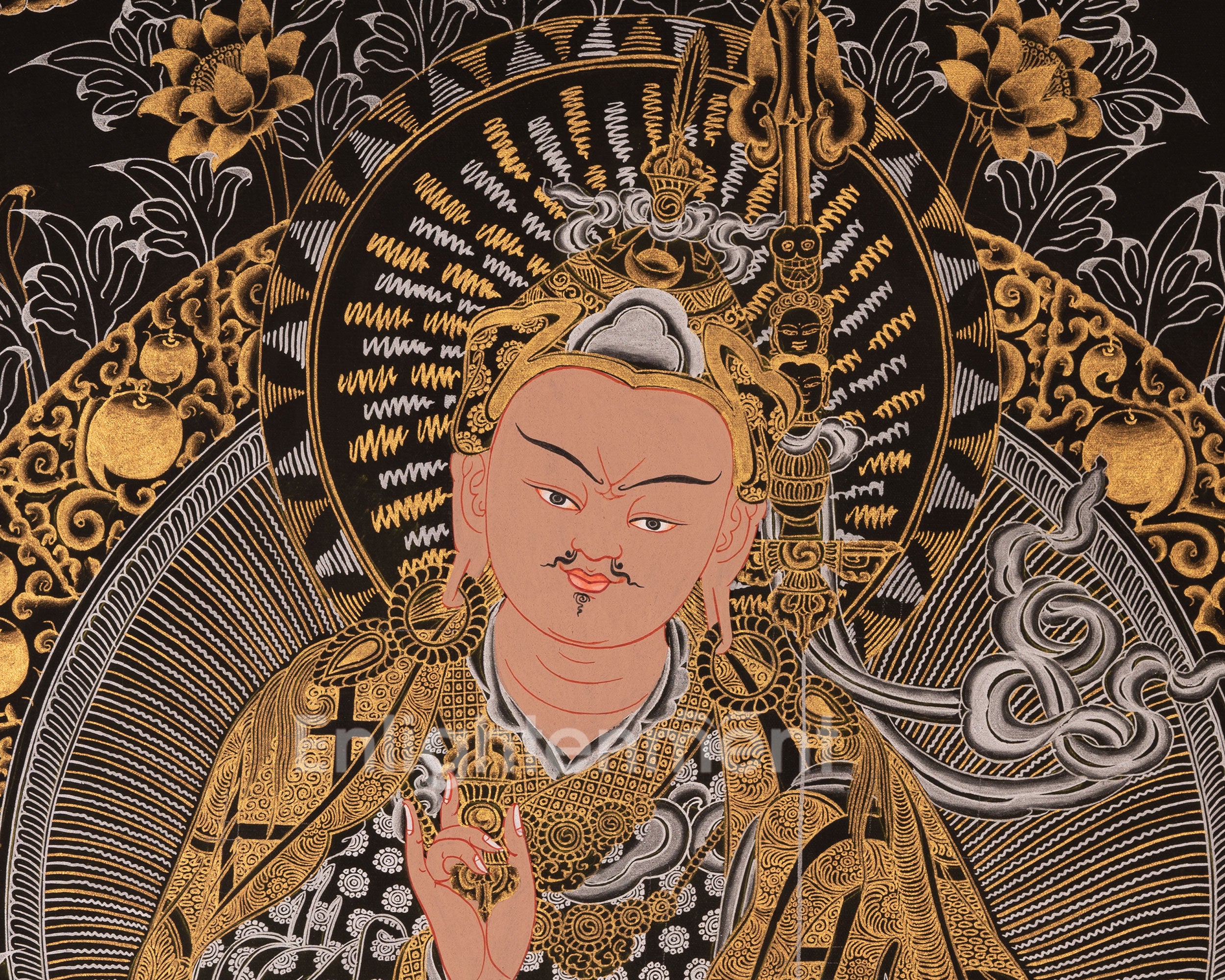 Guru Rinpoche Thangka | Traditional Tibetan Art | Wall Decors