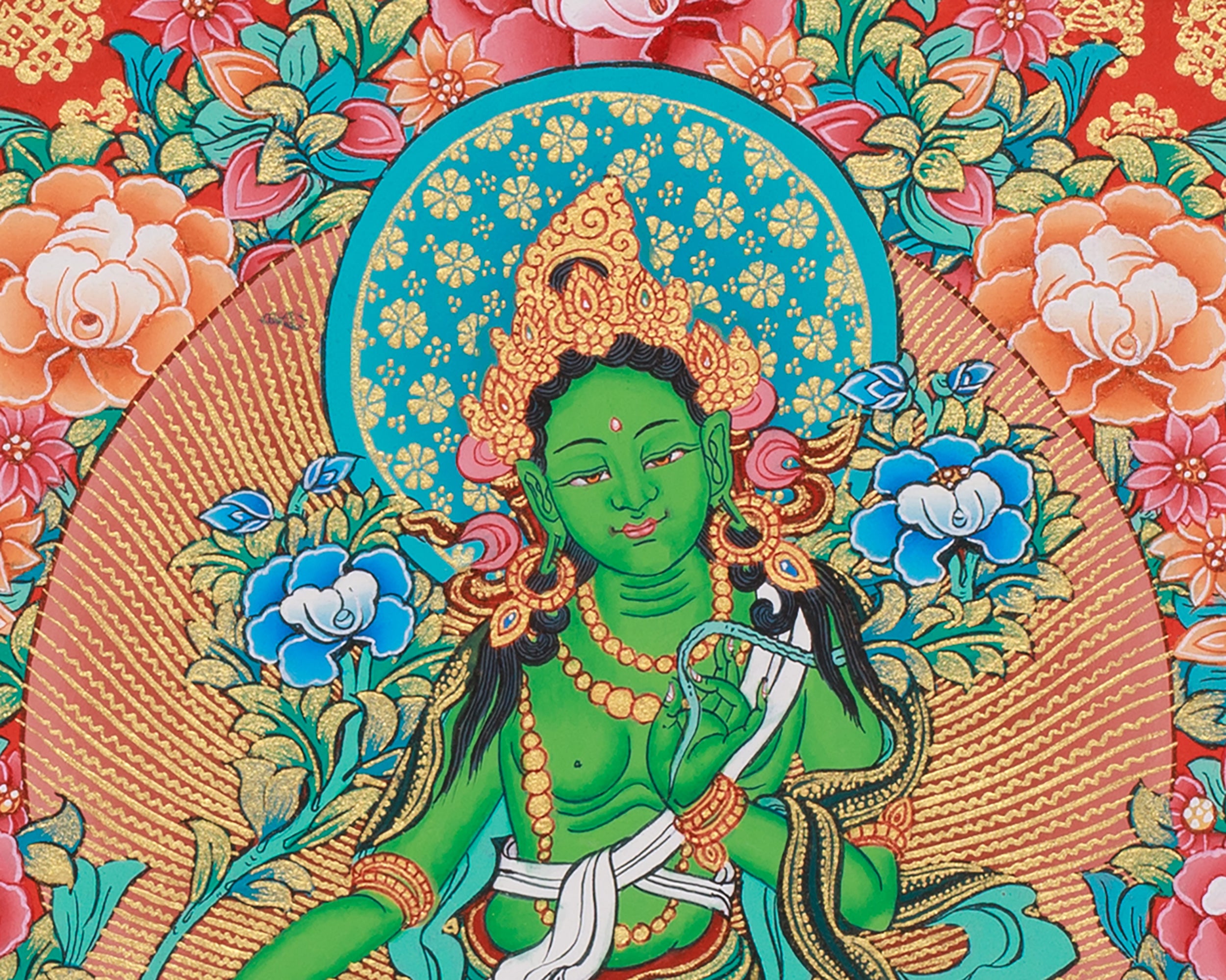 Rare Three Tara Deities Thangka | Tibetan Artwork of Compassion, Protection & Wisdom