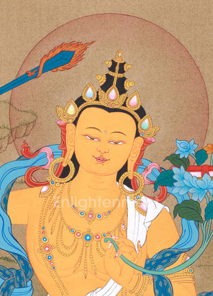 Manjushri Buddha | Handpainted Buddha Thangka Art