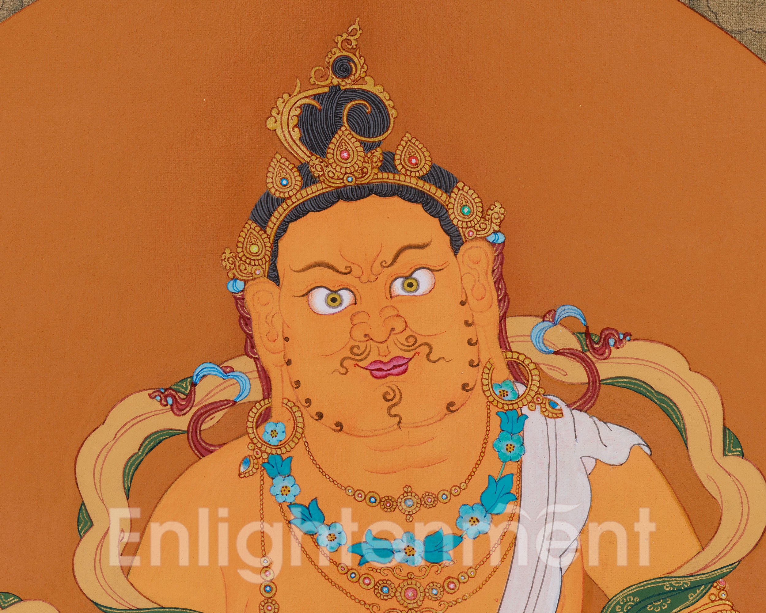 Yellow Dzambhala, God of Wealth Thangka | Divine Prosperity and Abundance