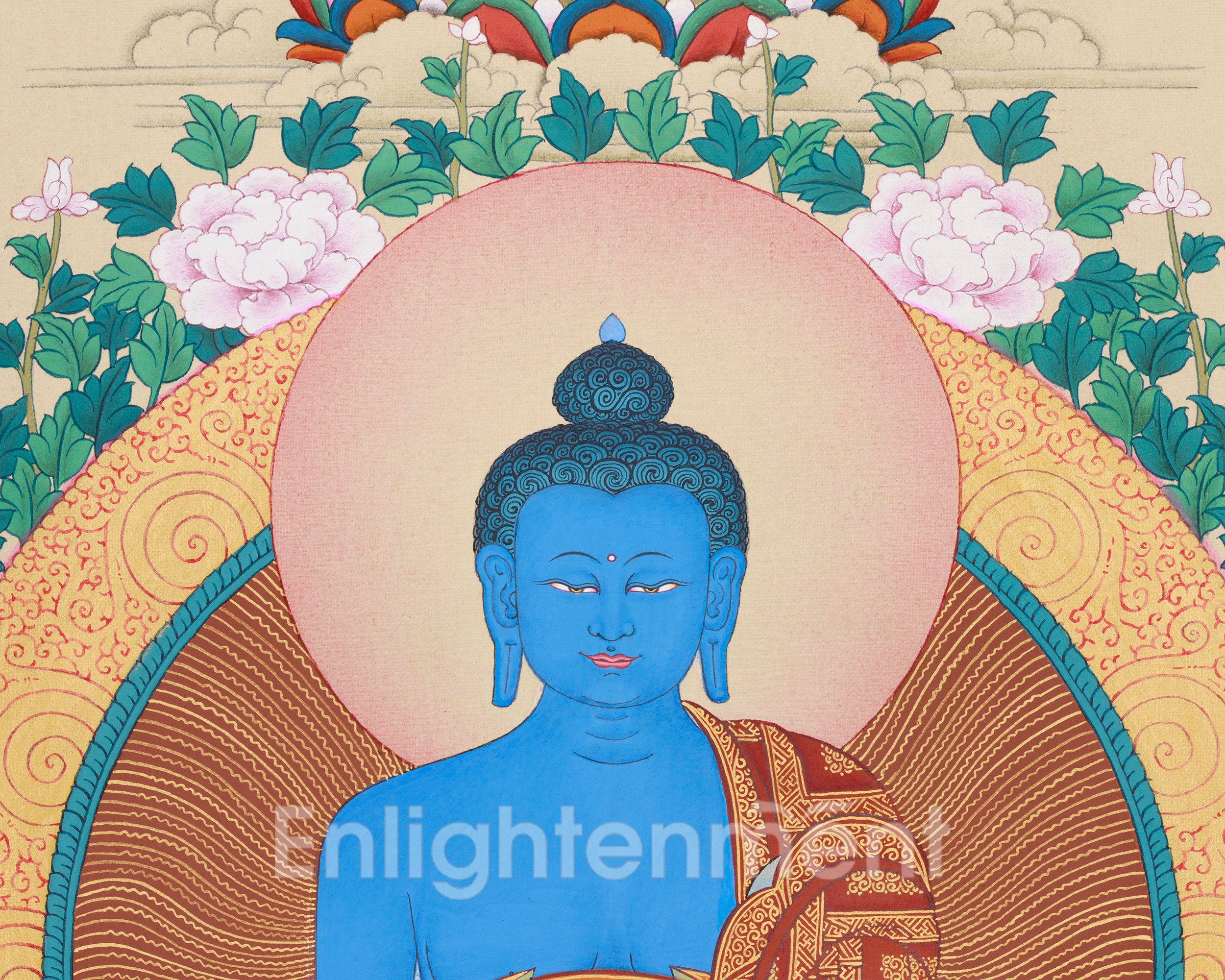 Large 20 x 30 Inch Eight Healing Buddhas Thangka | The Deities Who Bless with Health and Spiritual Power