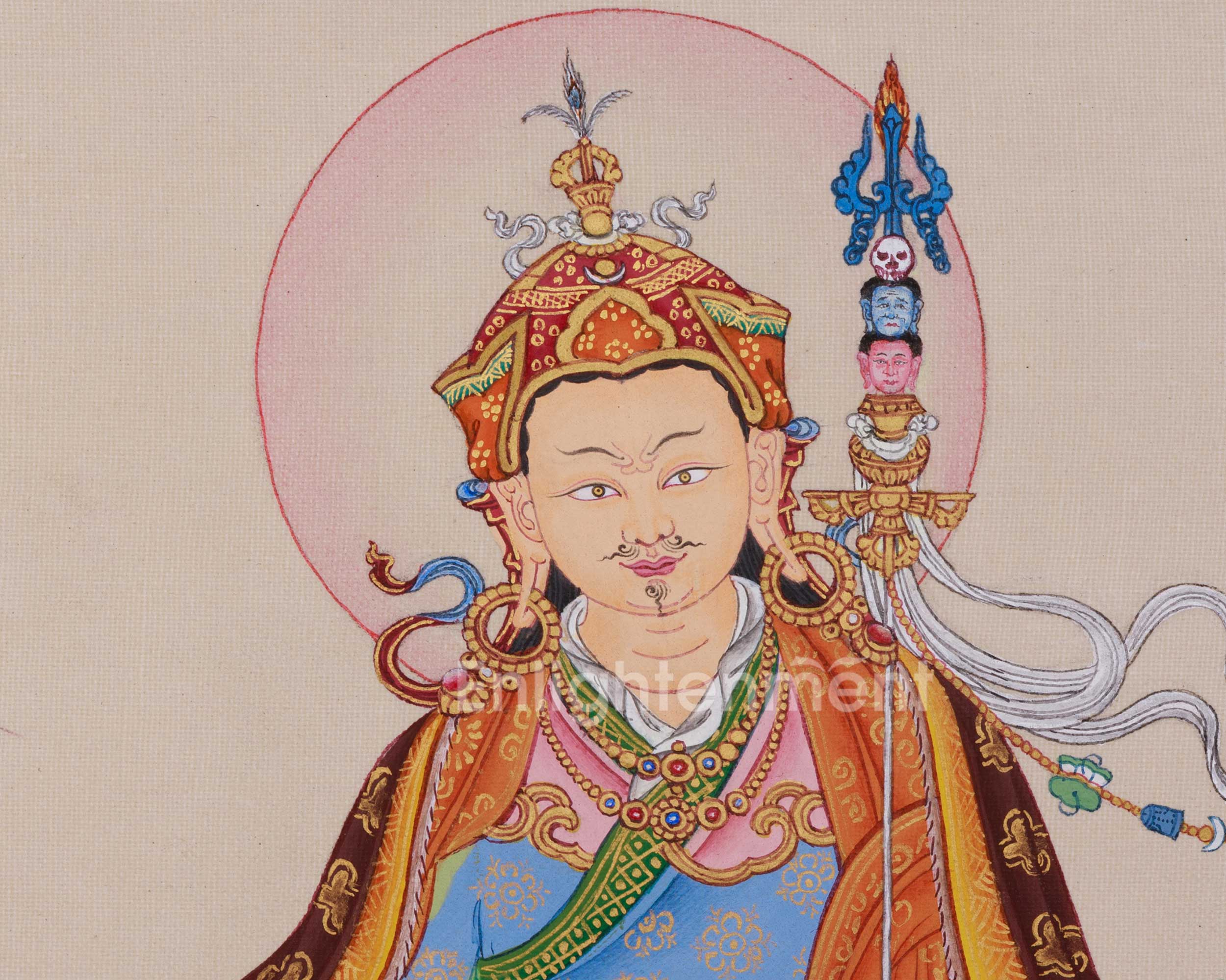 Precious Teacher Guru Rinpoche Thangka | Sacred Tibetan Masterpiece Art
