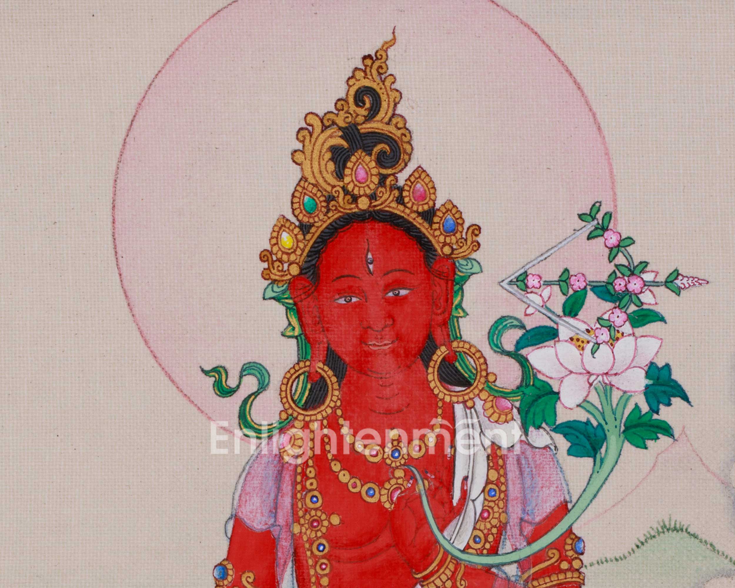 Traditional Red Tara Thangka | Goddess of Magnetizing Energy | Spiritual Awakening