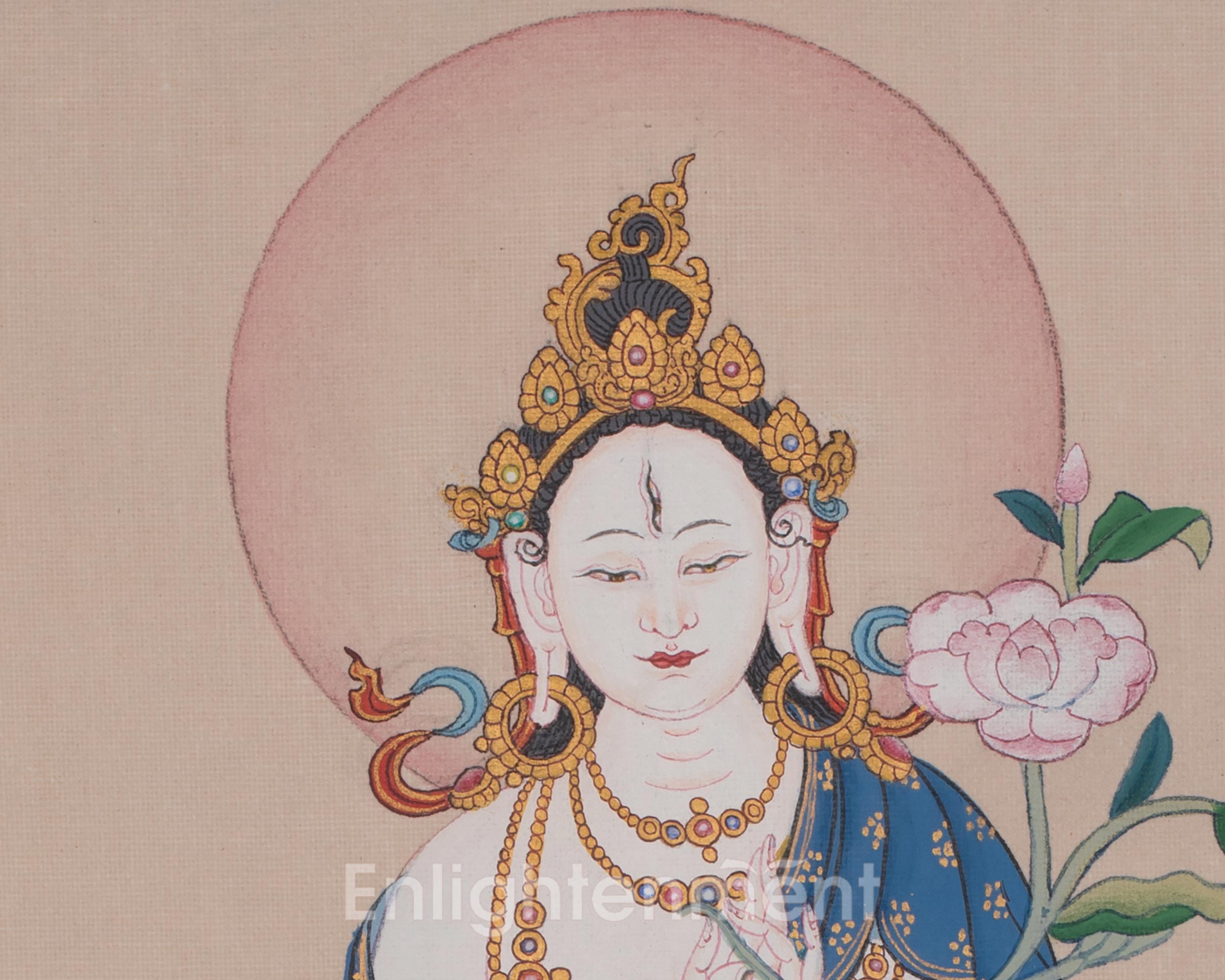 White Tara Compassion Deity Art | Revered Female Buddha in Tibetan Buddhism | Sita Tara