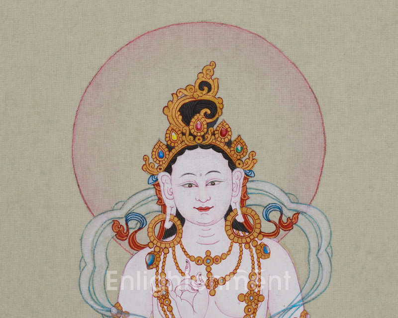 Hand Painted Dakini Yeshe Tsogyal Thangka | Divine Feminine Art