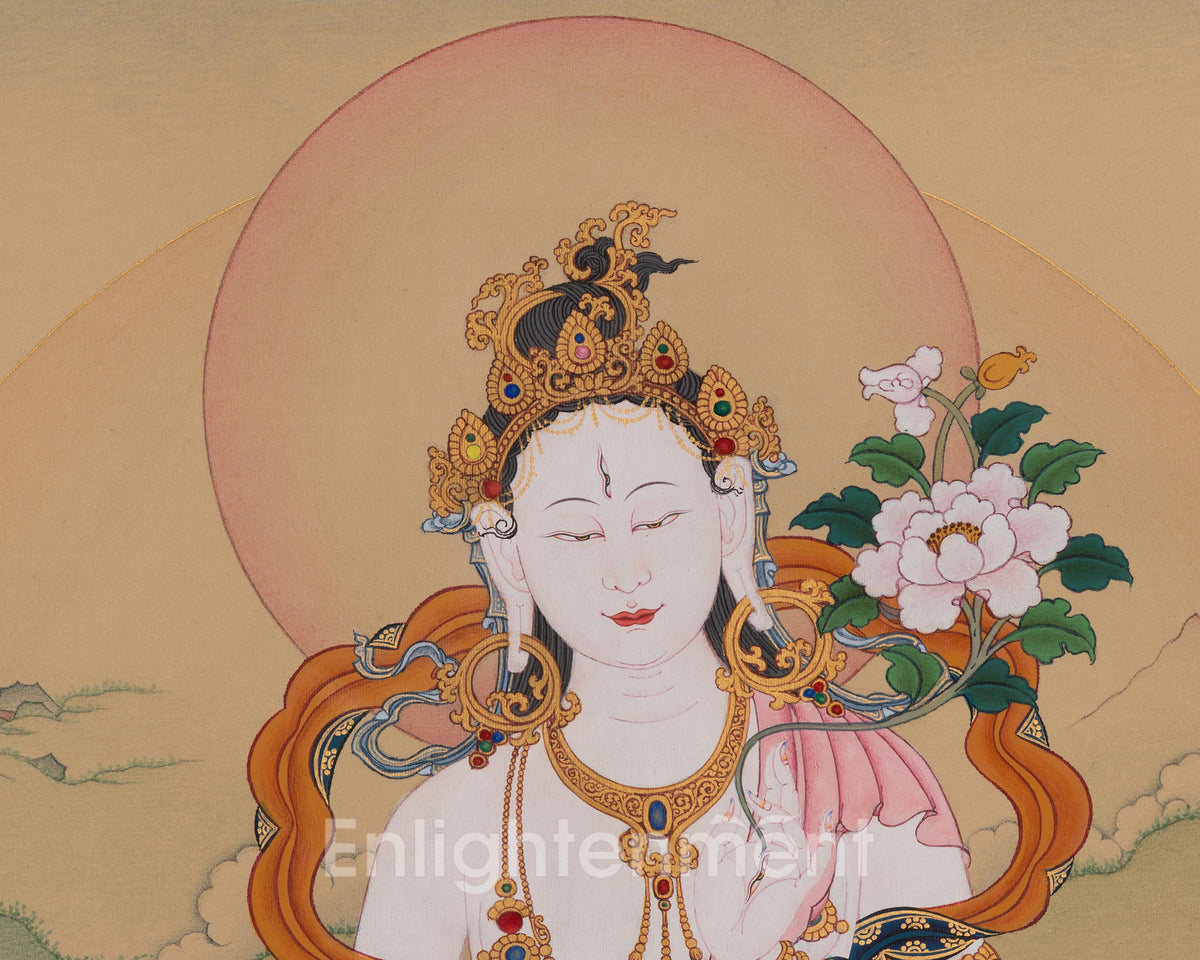 Sita Tara Goddess Thangka | Buddhist Art of Longevity and Compassion