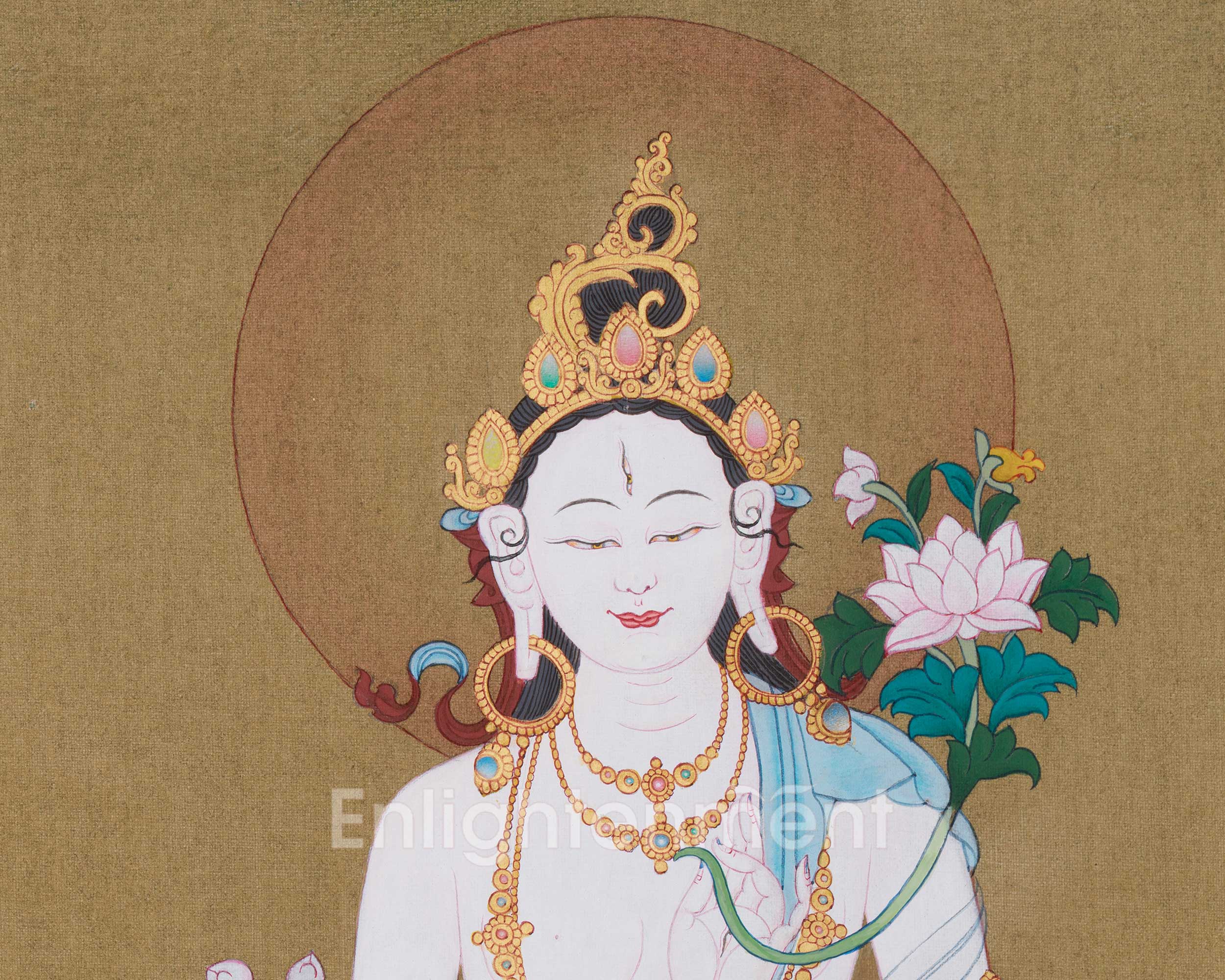 Traditional White Tara Painting | Goddess of Longevity and Healing