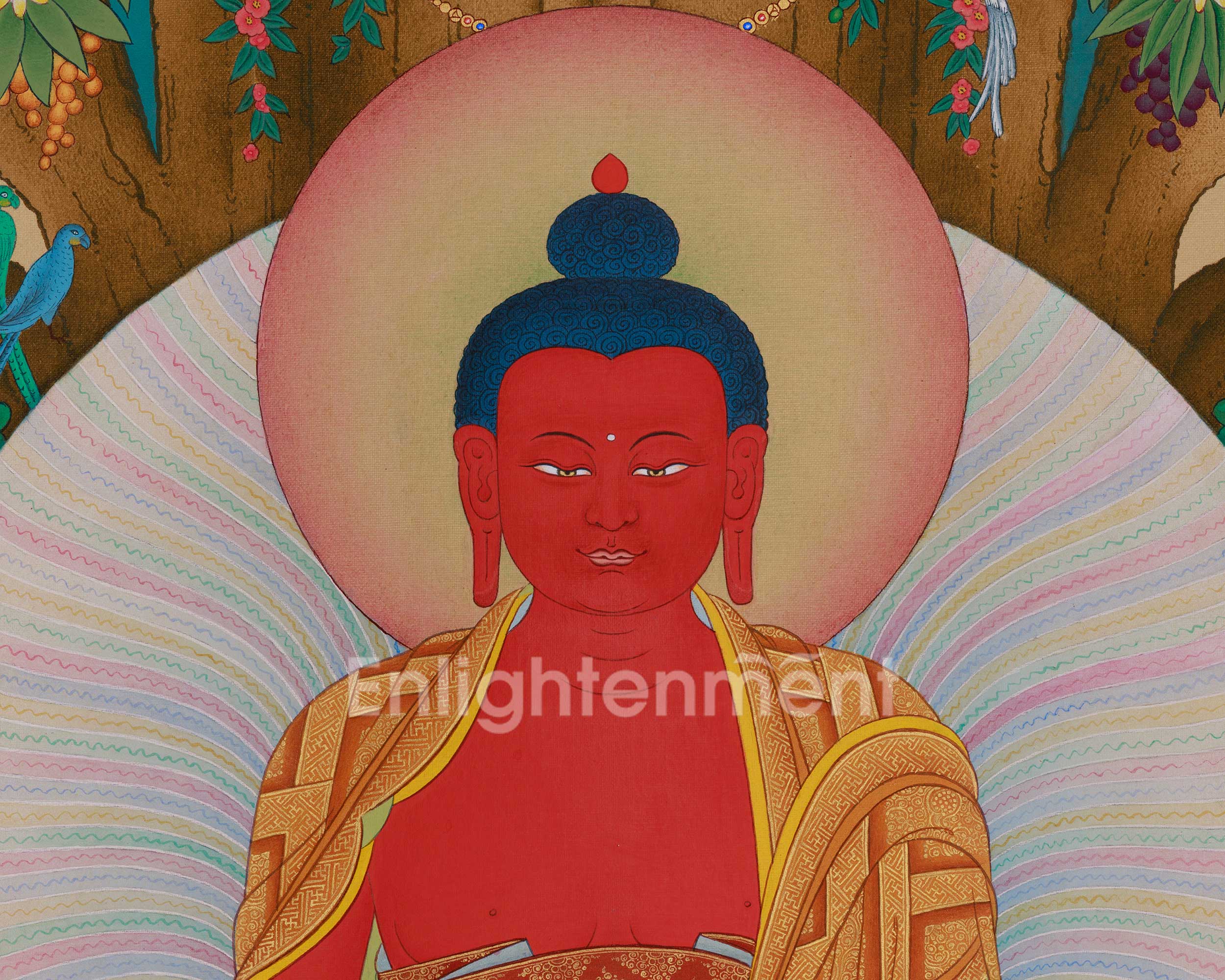 Amitabha Buddha with Bodhisattva Thangka | Infinite Wisdom Deity