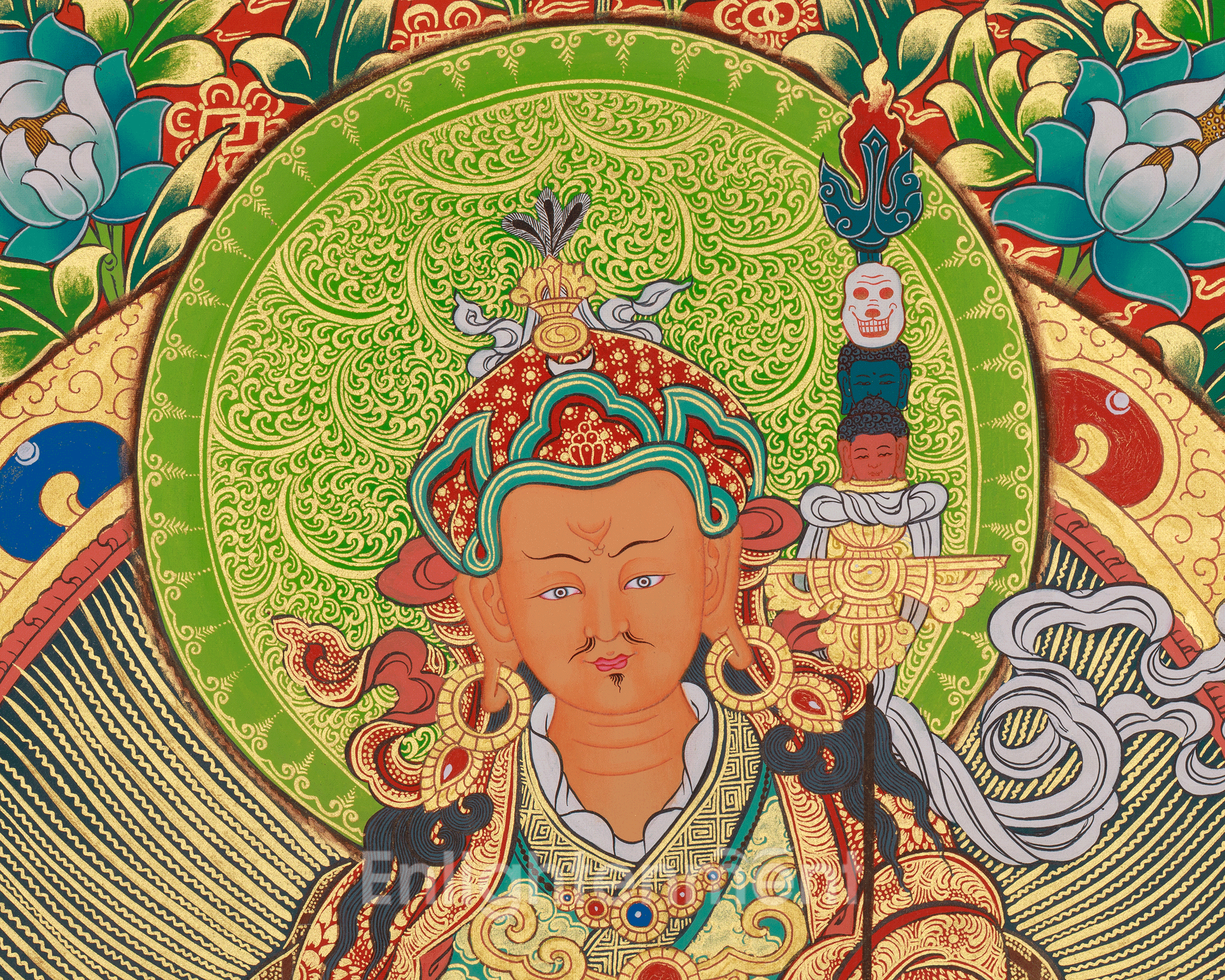 Himalayan Guru Rinpoche Art | Buddhist Master | Padmasambhava Thangka