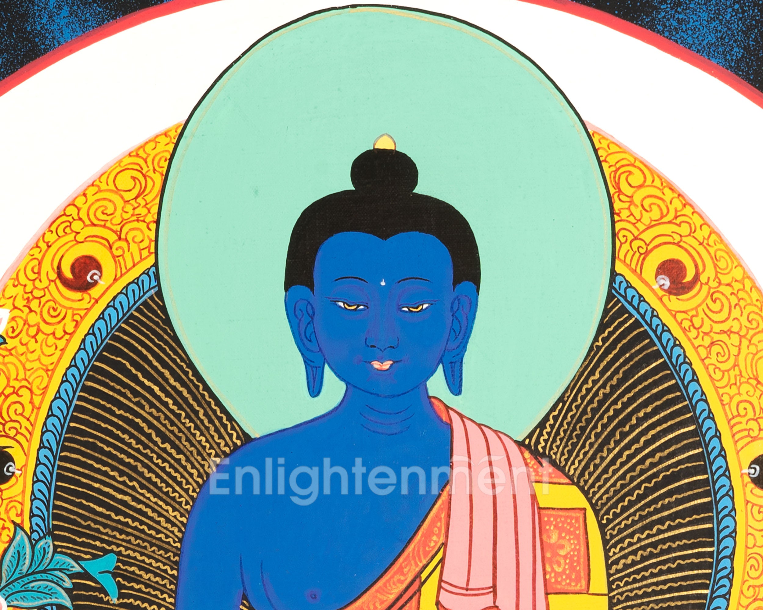 Bhaisajyaguru Thangka | Handpainted Medicine Buddha | Wall Hanging Decors