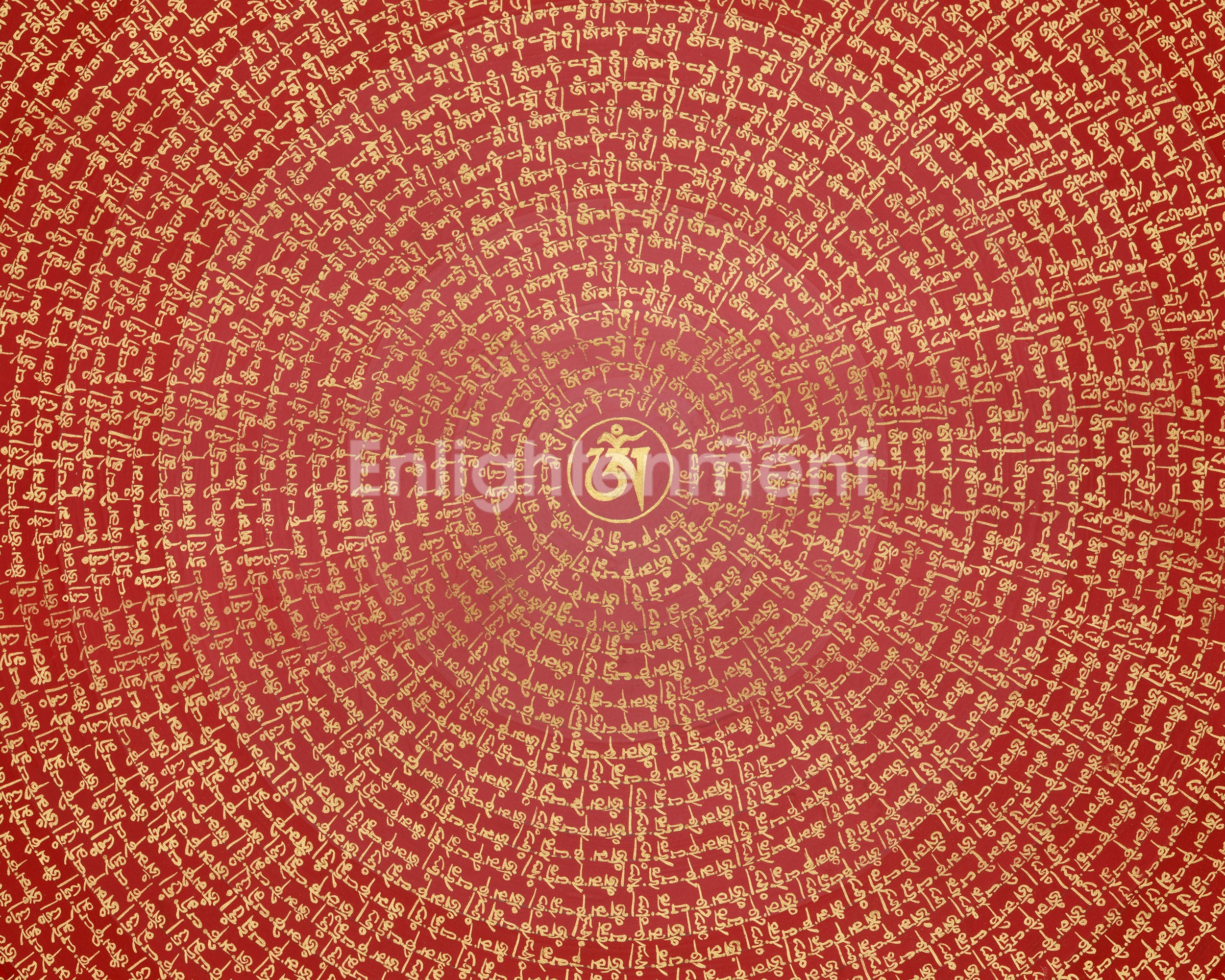 Himalayan Artwork of Mantra Mandala | Tibetan Buddhist Sacred Painting | Wall Hanging