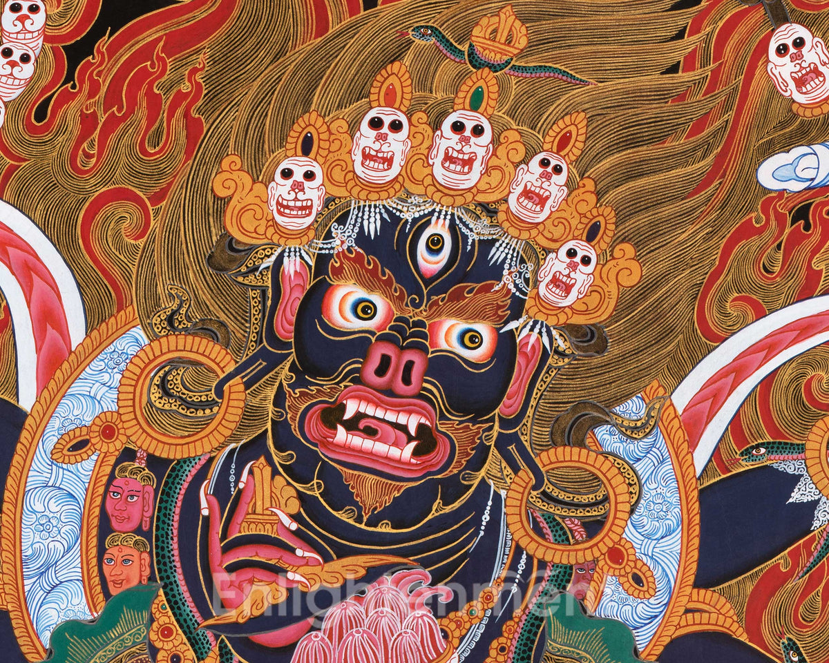 6 Armed Dharmapala Mahakala |  Spiritual Art for Altar space