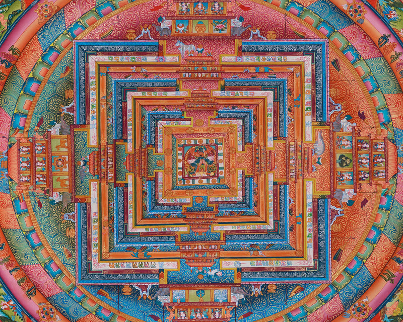 Hand Painted Chakrasamvara Mandala Thangka | Buddhist Art for Spiritual Awakening