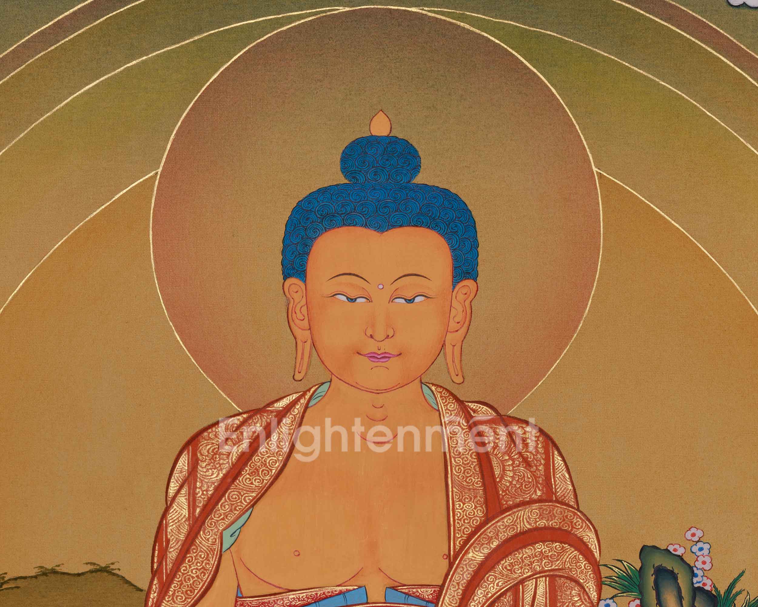 Enlightenment Shakyamuni Buddha Painting | A Sacred Depiction of the Buddha’s Awakening