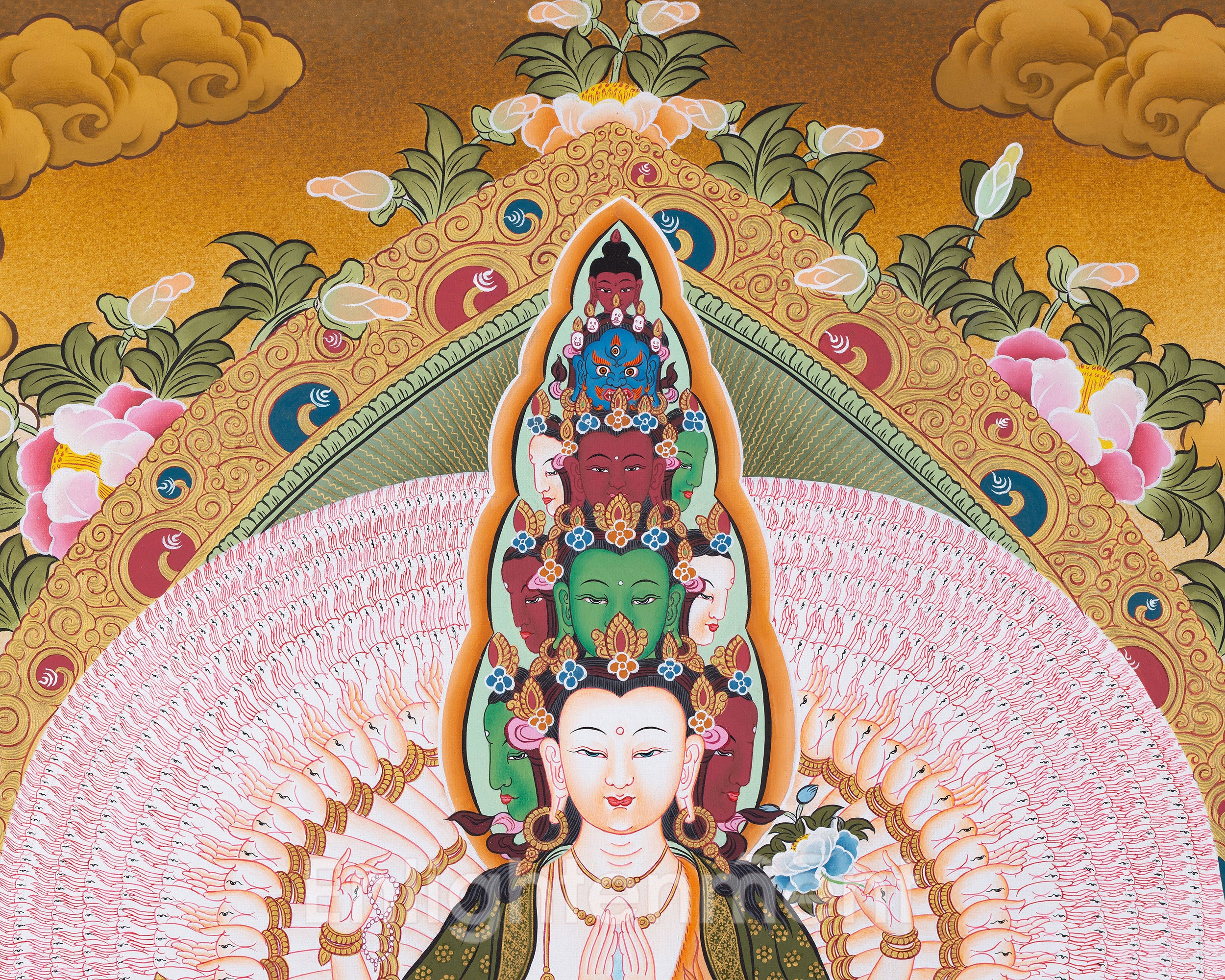 1000 Hands Bodhisattva Thangka | Divine Artwork of Infinite Compassion